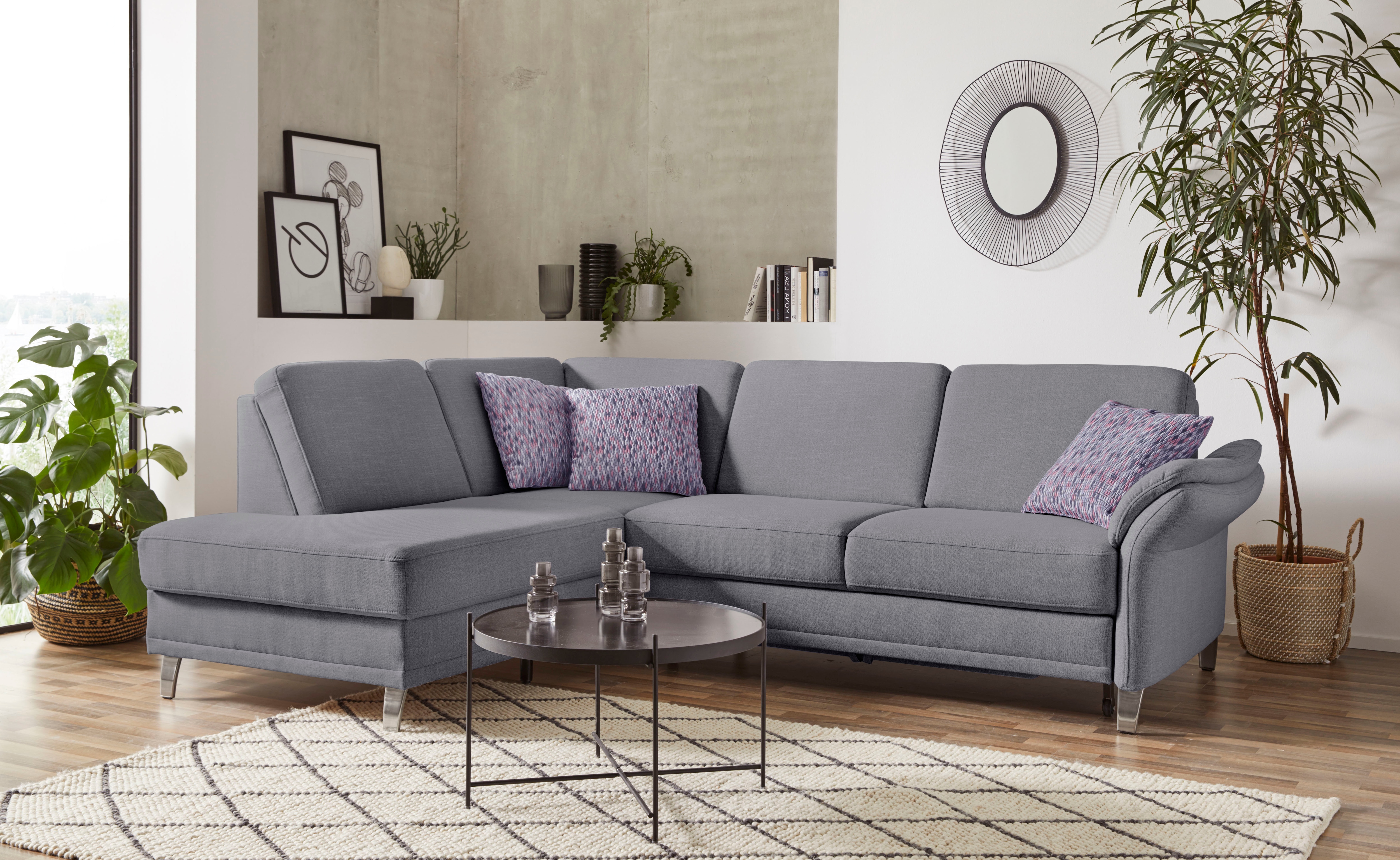 sit&more Ecksofa "Clio L-Form" wahlweise mit Schlaffunktion und Bettkasten, inklusive Federkern