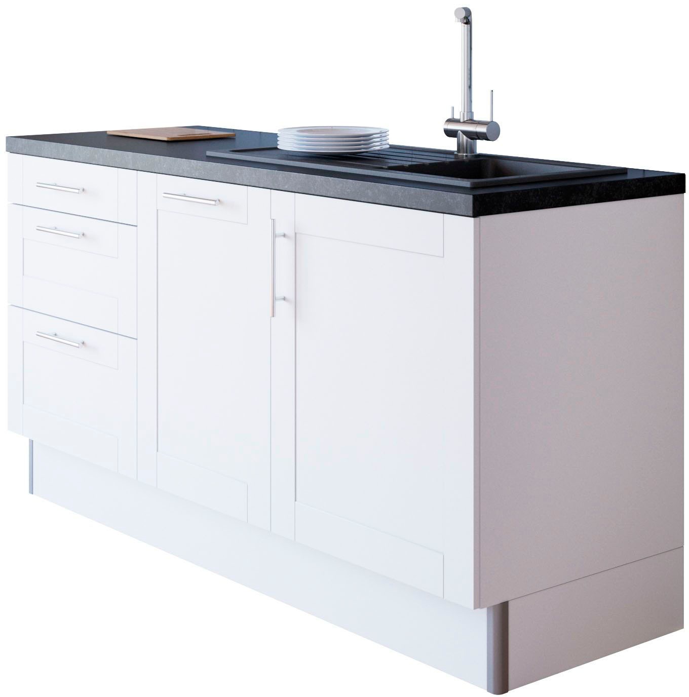 OPTIFIT Küche »Ahus«, 180 cm breit, wahlw.mit E-Geräten, Soft Close Funktion, MDF Fronten