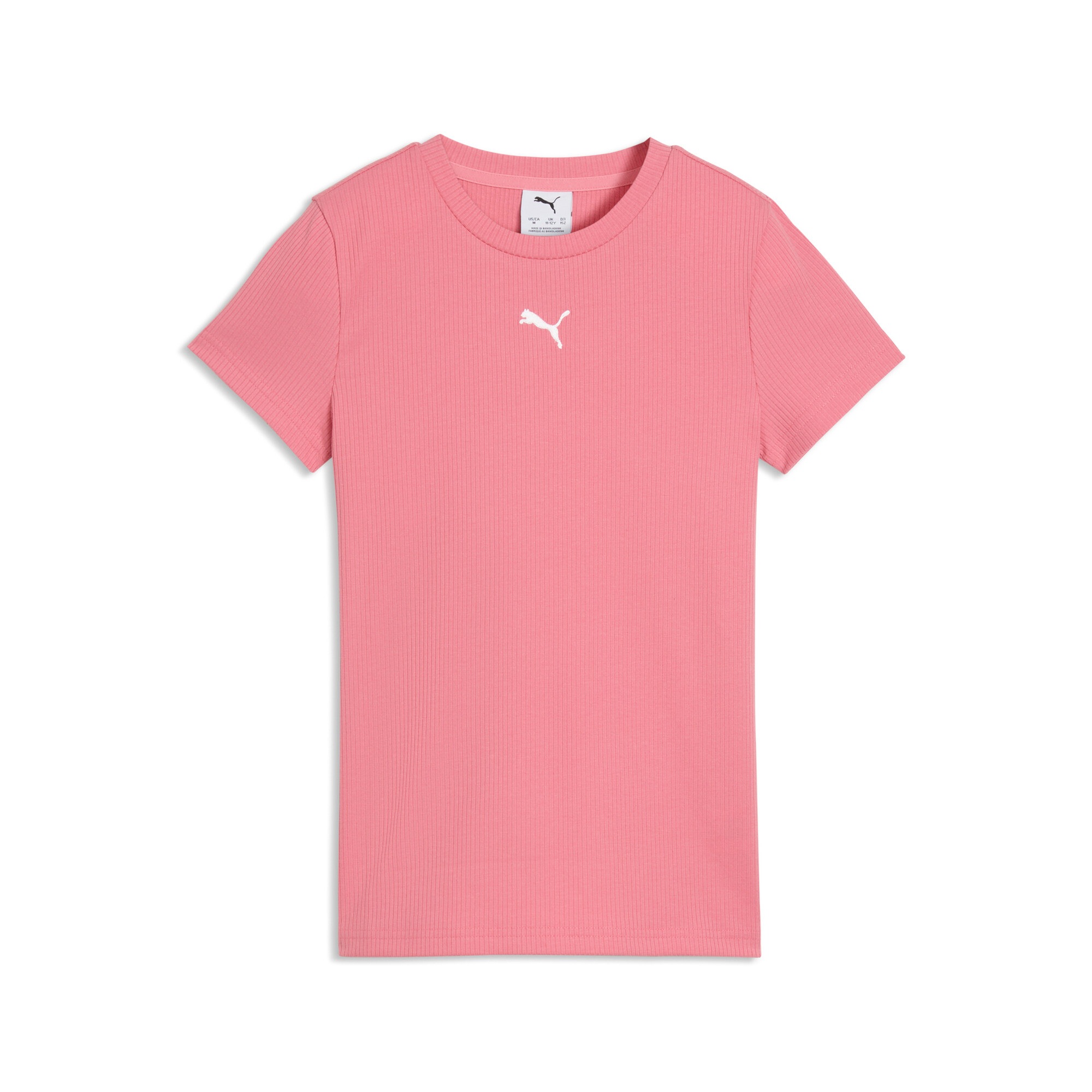 PUMA T-Shirt "ESS ELEVATED RIB SLIM TEE G" Kurzarm, für Jugendliche, Rundhalsausschnitt