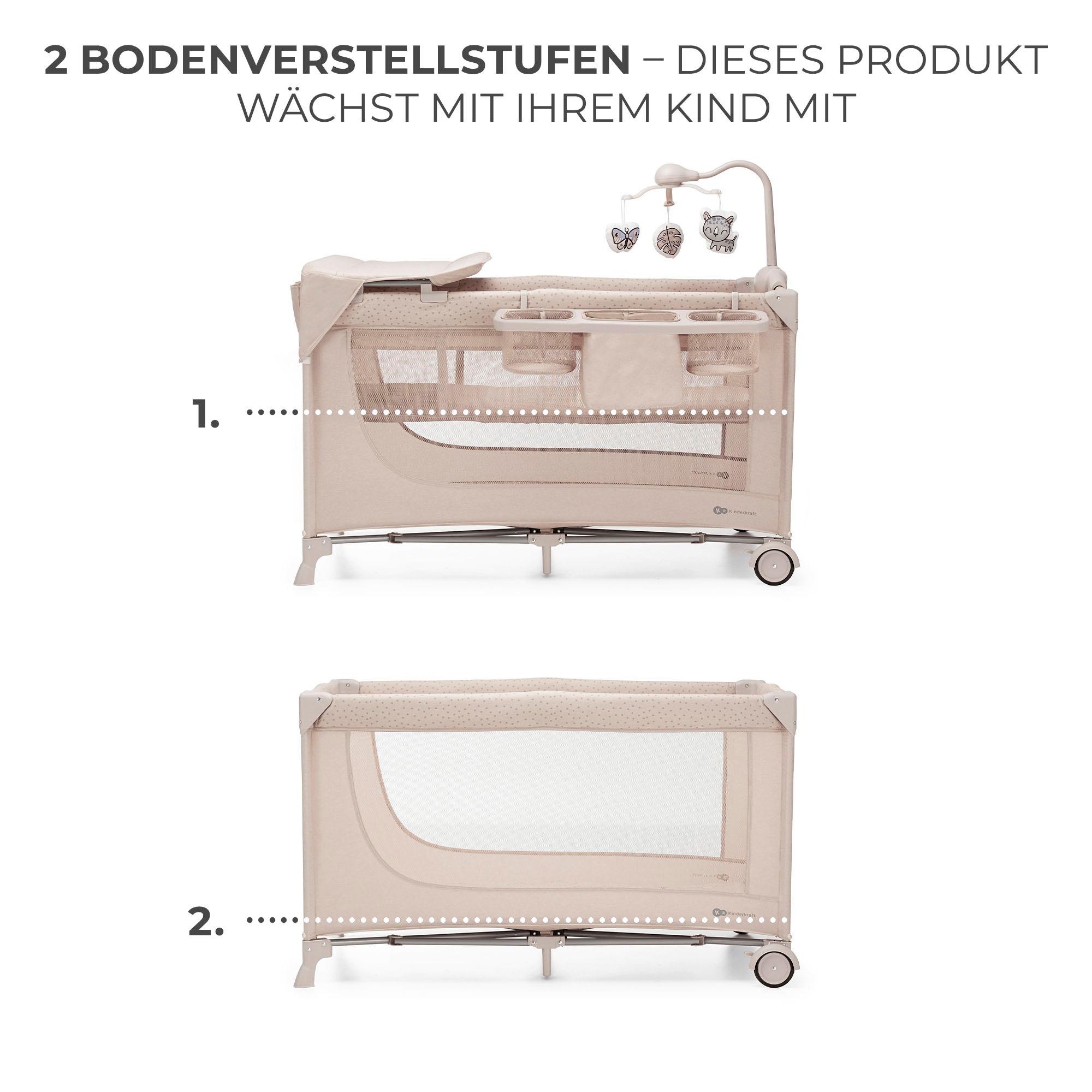 Kinderkraft JOY 2 Travel Cot Beige 3