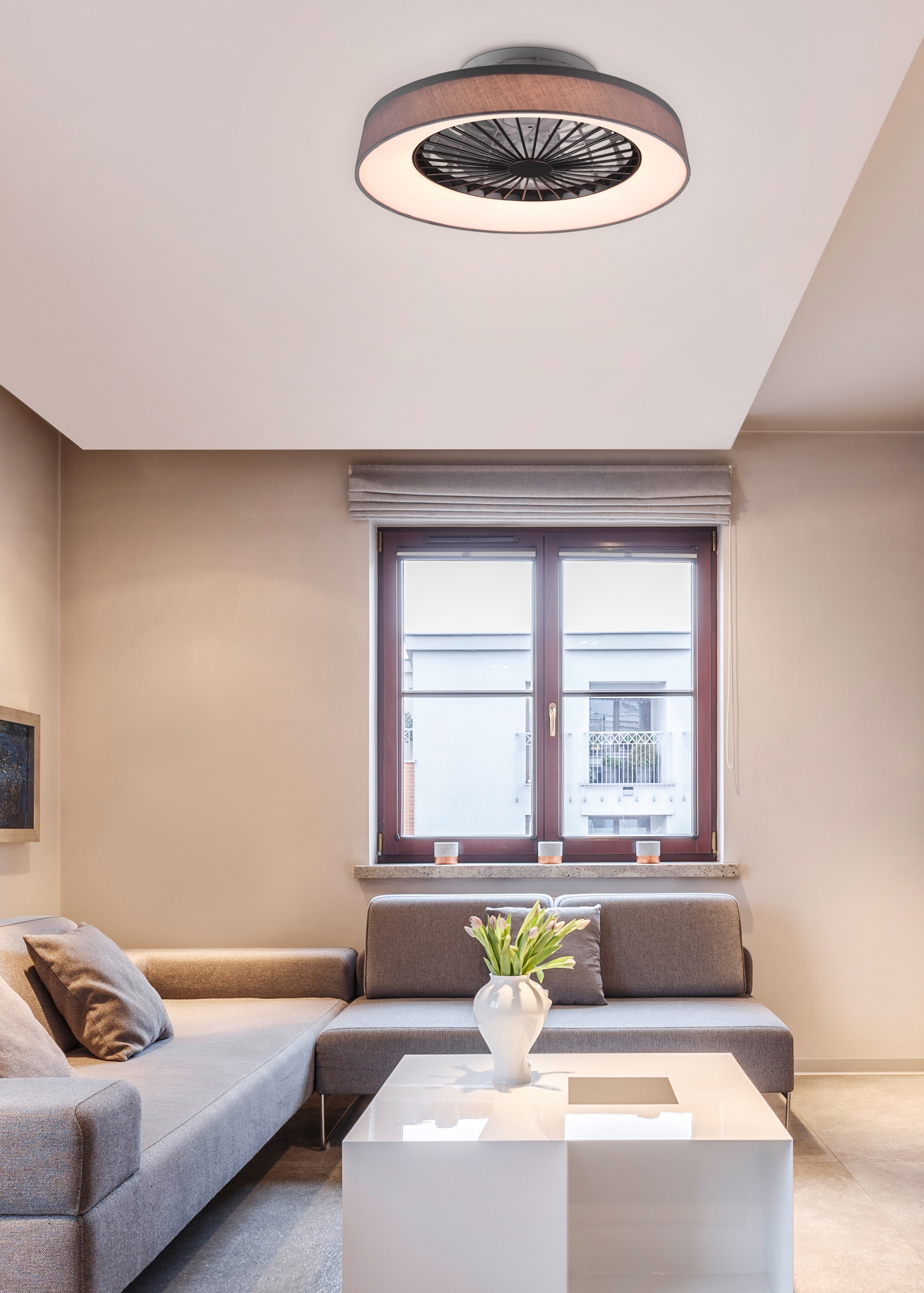 TRIO getrennt | Deckenleuchte BAUR Lichtfarbe Fernbedienung, Leuchte Dimmer. integrierter bestellen Ventilator einstellbar. mit Ventilator, Leuchten und schaltbar LED »Farsund«,