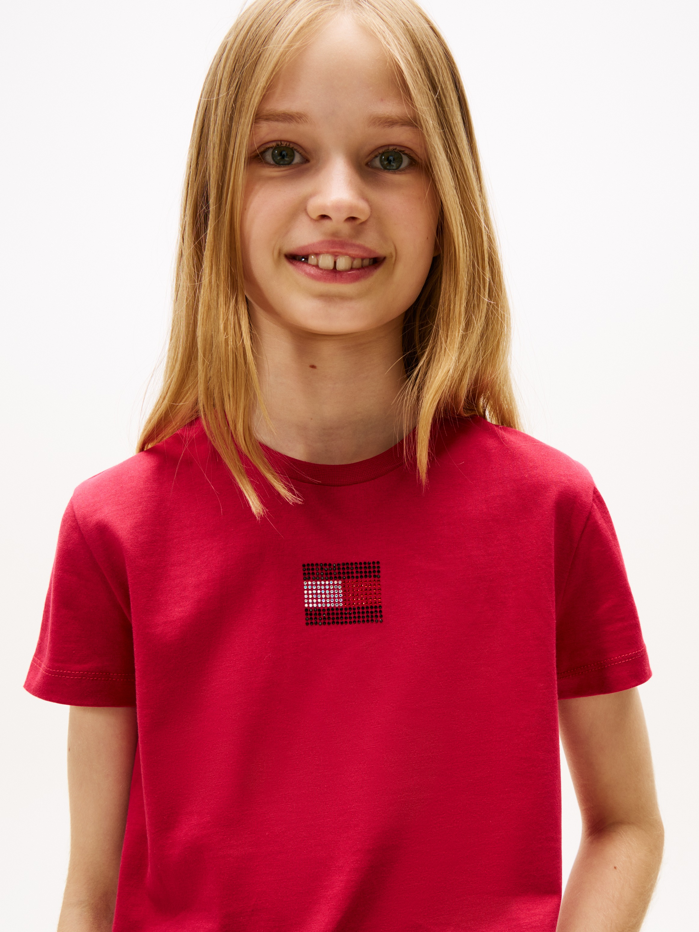 Tommy Hilfiger T-Shirt »RHINE STONE FLAG TEE S/S«, Kinder bis 16 Jahre