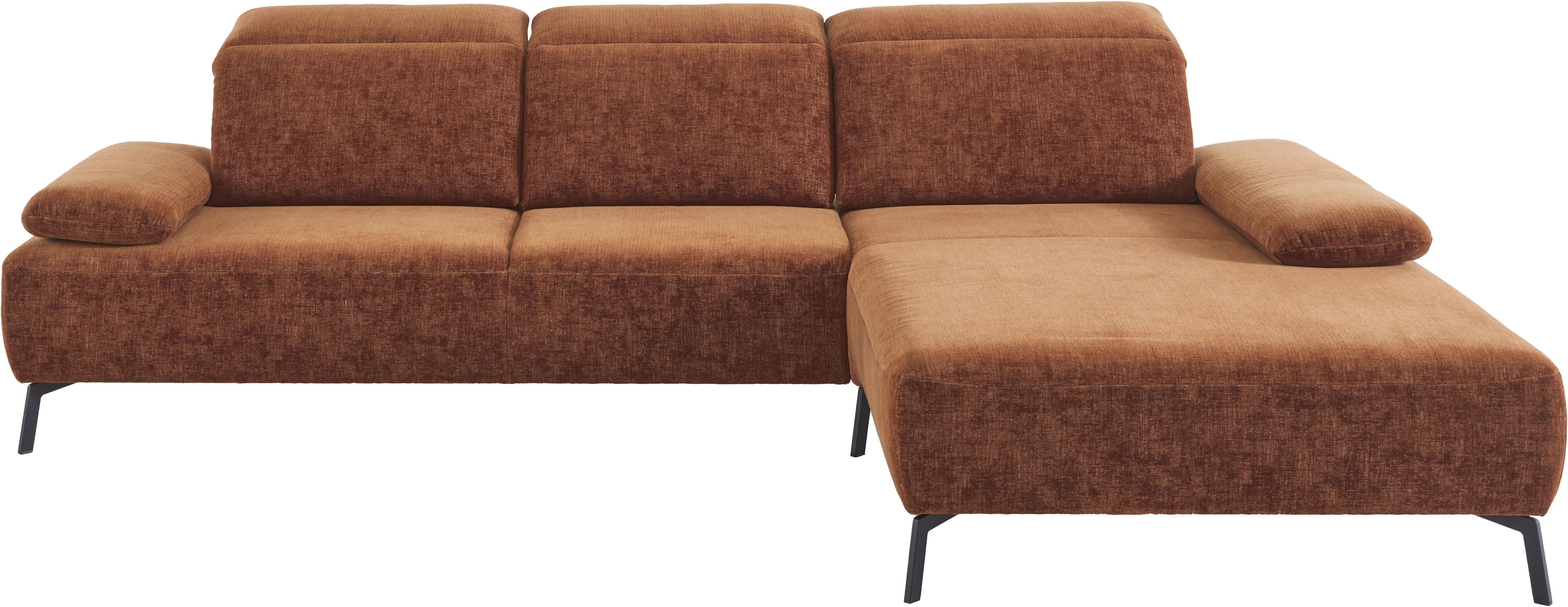 Home affaire Ecksofa "Liora, L-Form mit verstellbarem Kopfteil, Breite 291 cm" klappbare Armlehne, Tonnentaschenfederkern&saugroboterfreundliche Höhe