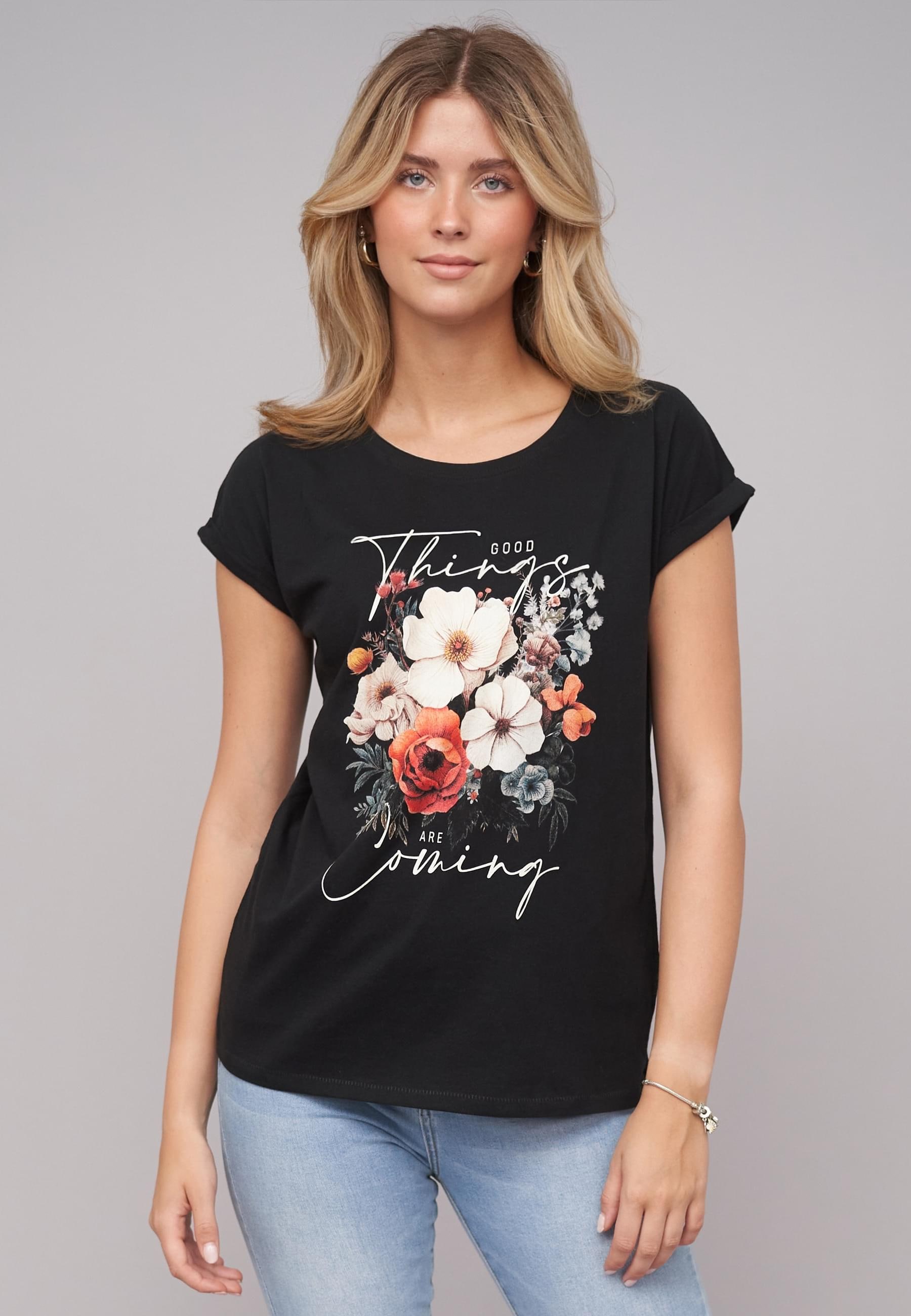 CLOUD 5IVE T-Shirt »CLOUD 5IVE Ladies Good Things Coming Black Tee«, (1 tlg.)