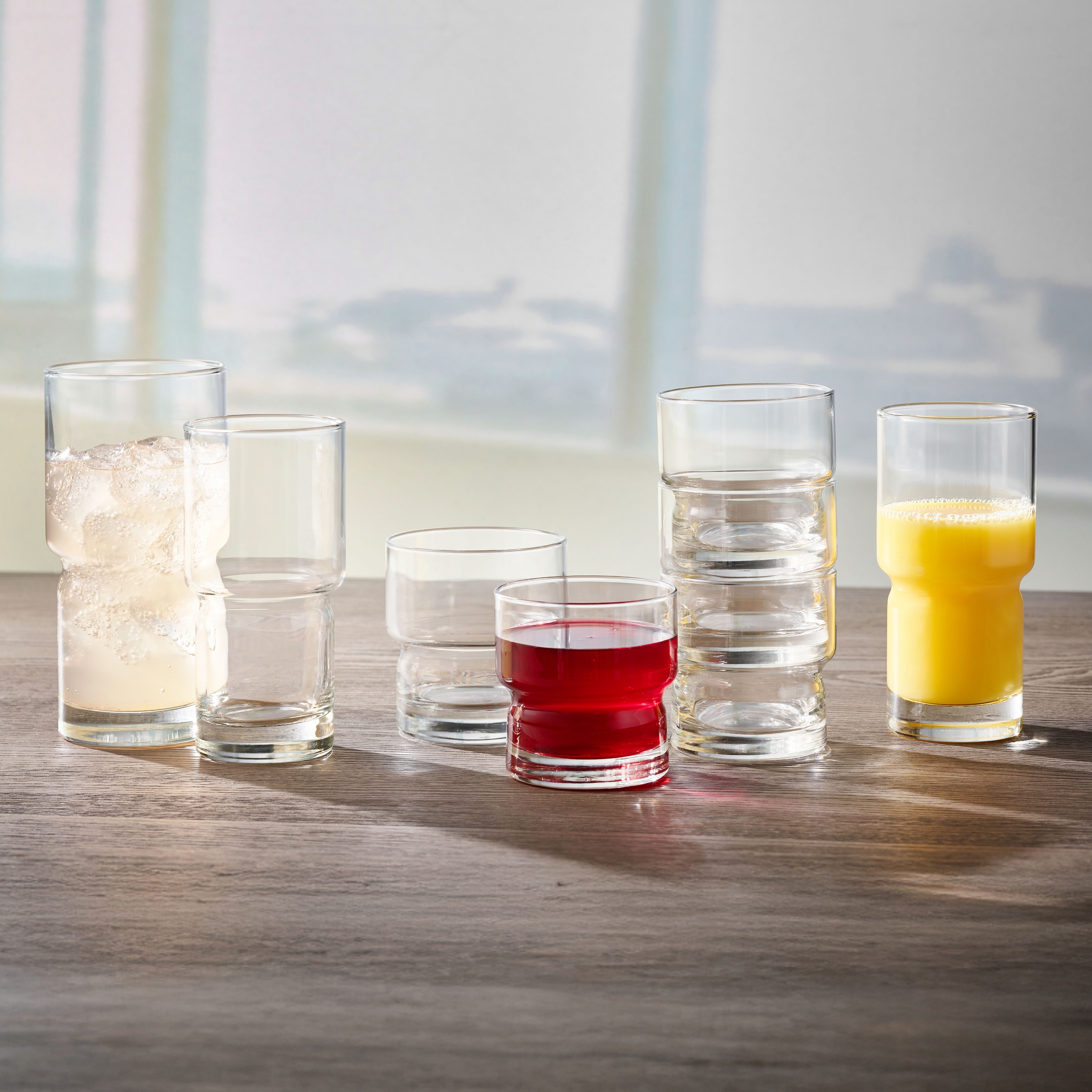 LIBBEY Gläser-Set »Cooler Glas -NEWTON- 473 ml, Ø: 7,5 cm, H: 16 cm, 12er Set«, (Set, 12 tlg.), hochwertig verarbeitet, im modernen Design