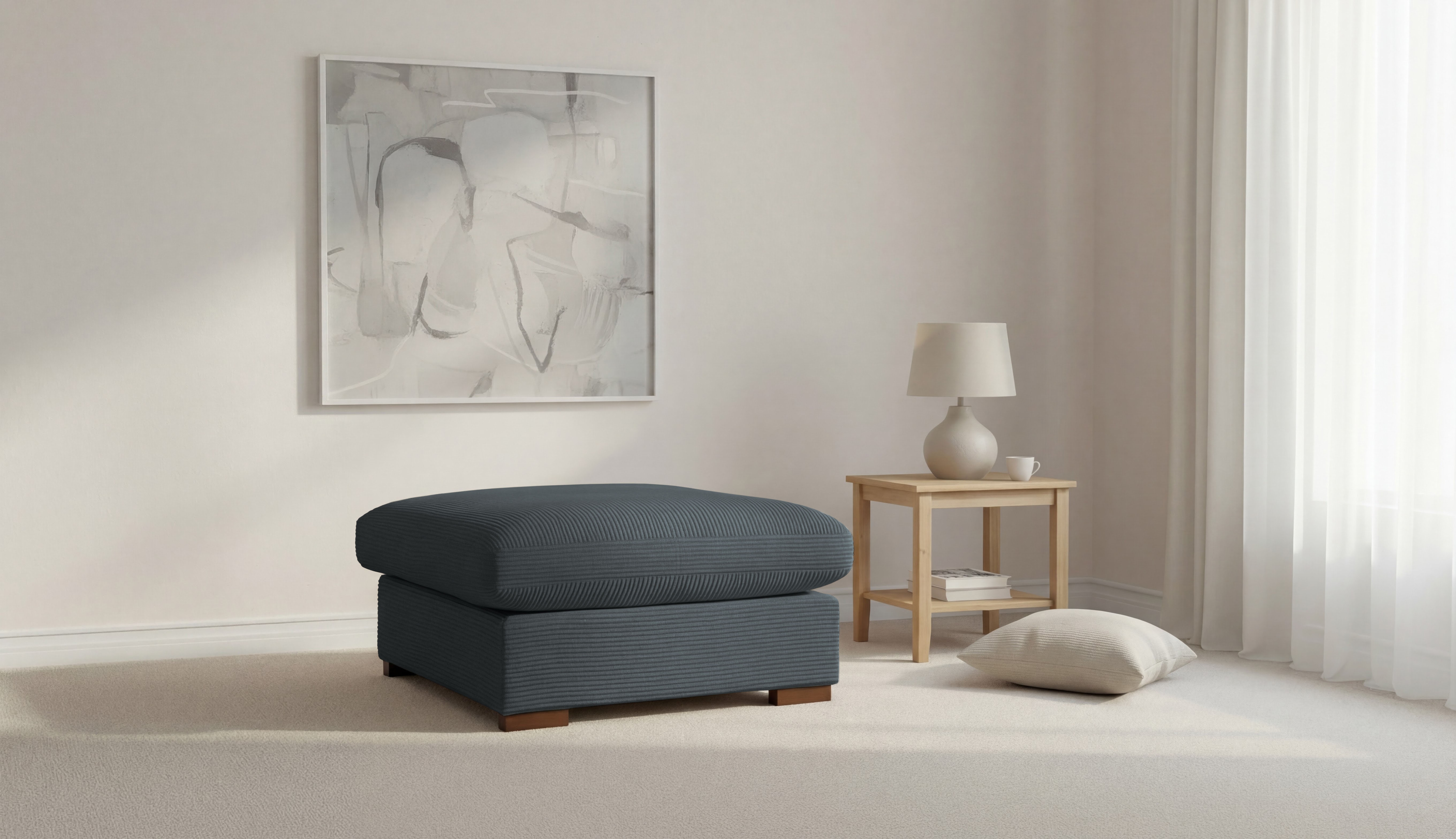 OTTO home Polsterhocker "Coray" mit Federn und Daunen