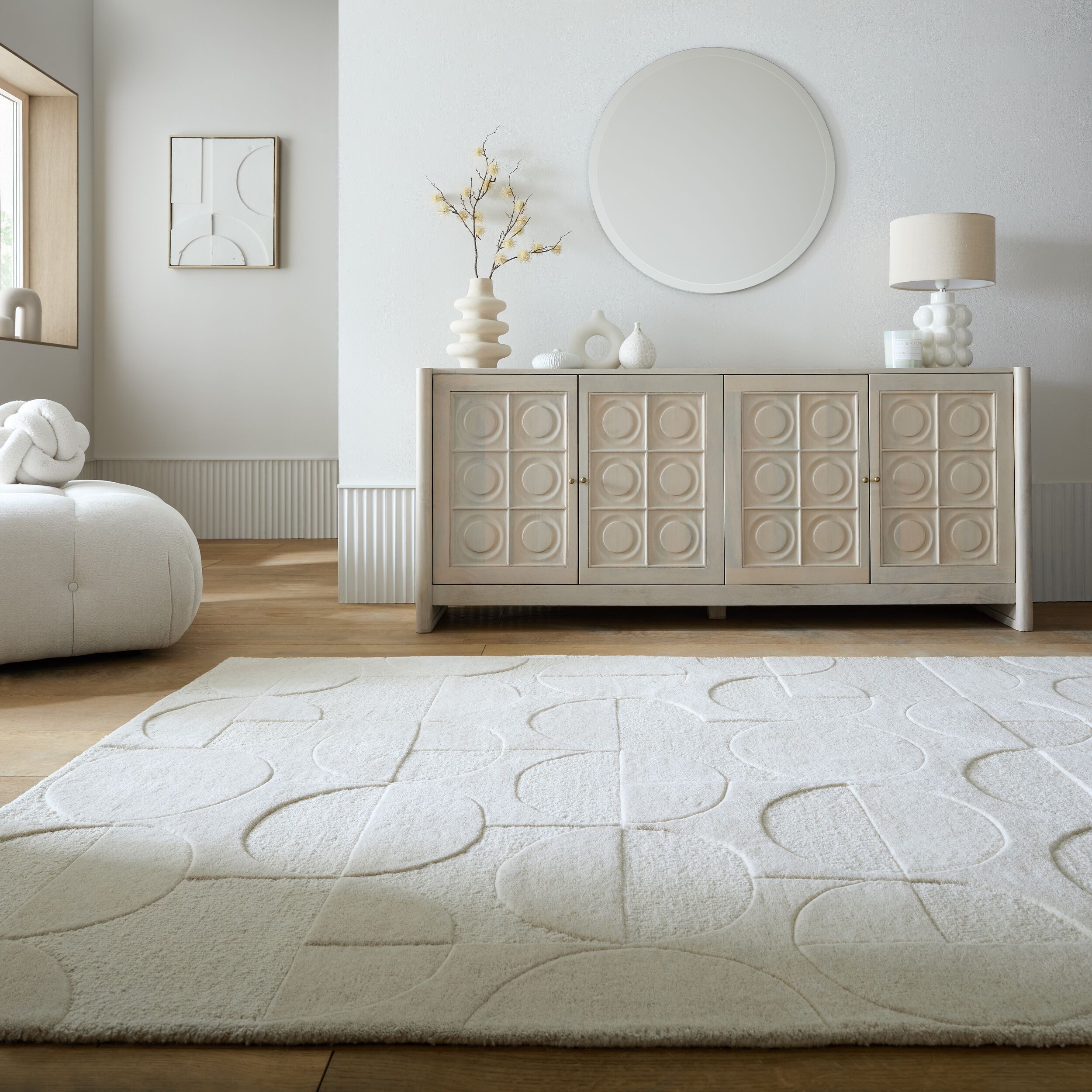 FLAIR RUGS Teppich "GIGI" rechteckig 8 mm Höhe aus 100% Wolle, geometrisches Design, fußbodenheizungsgeeignet