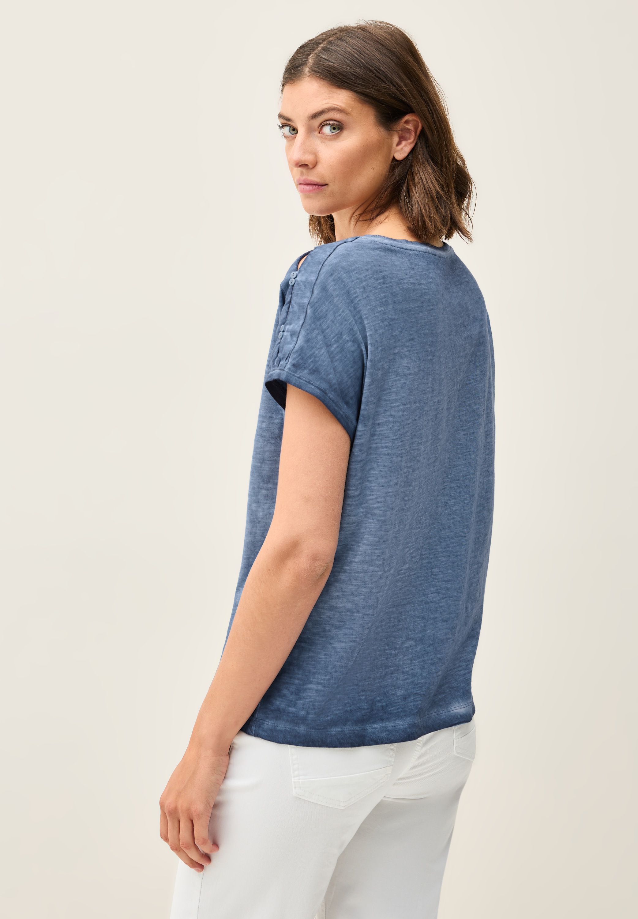 Cecil T-Shirt, mit Knopfdetails an der Schulter günstig online kaufen