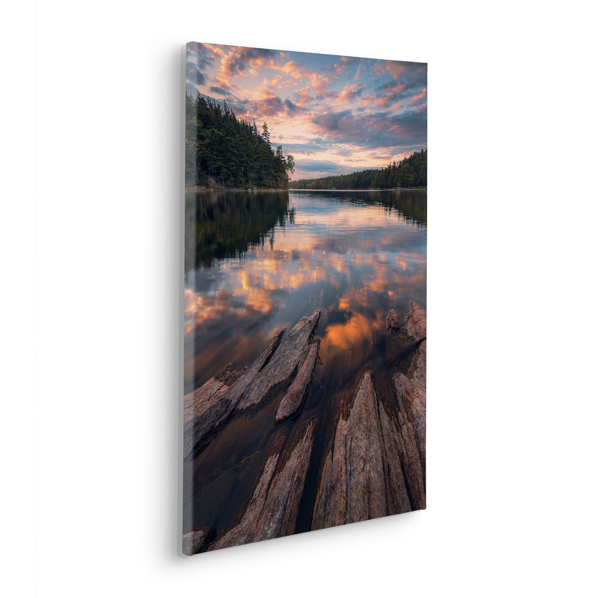 Komar Leinwandbild "Swedish Structures - Größe 40 x 60 cm" Baum  Berge  Blä günstig online kaufen