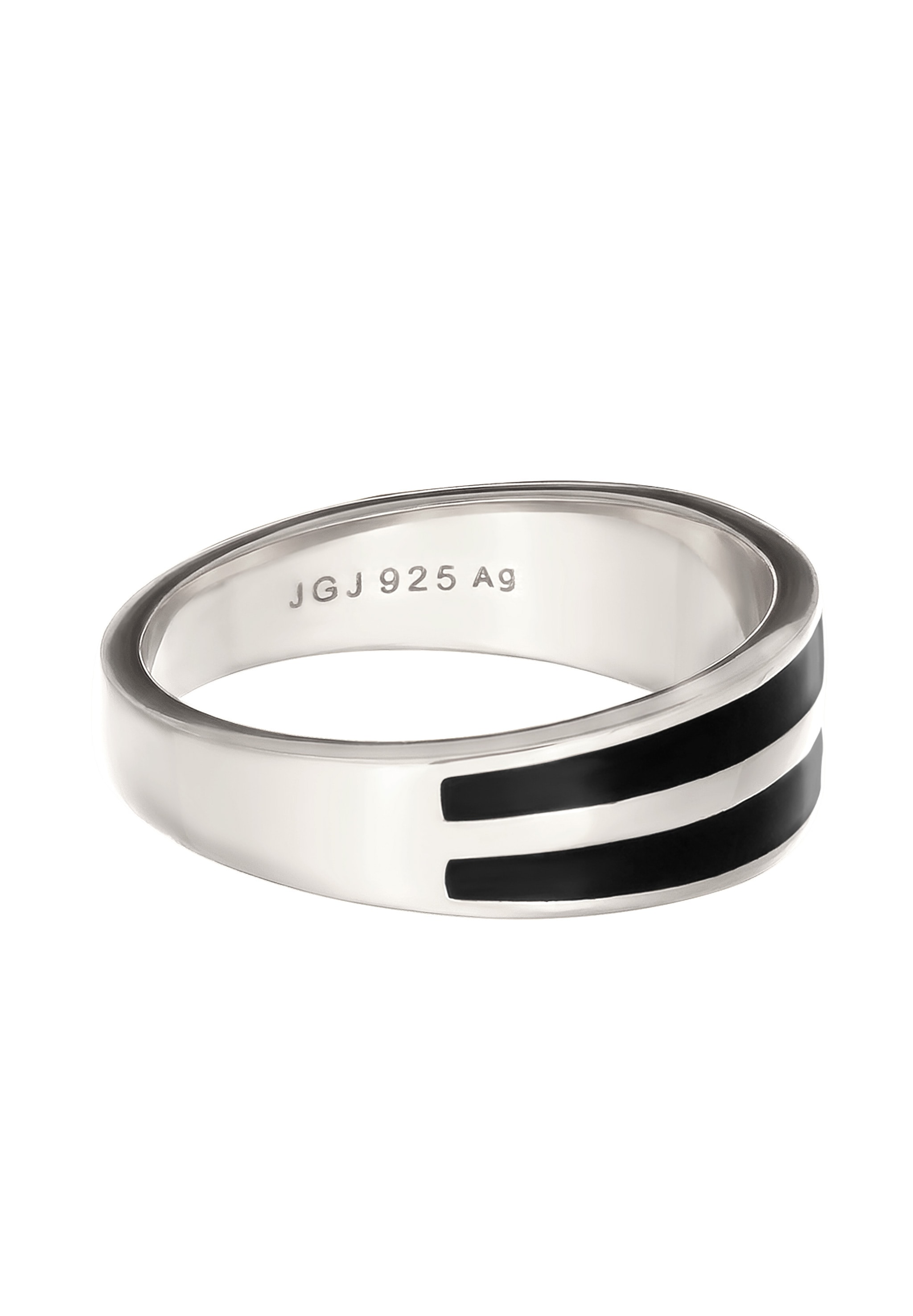 Kuzzoi Silberring »Ring Bandring Emaille Schwarz 925 Sterling Silber«