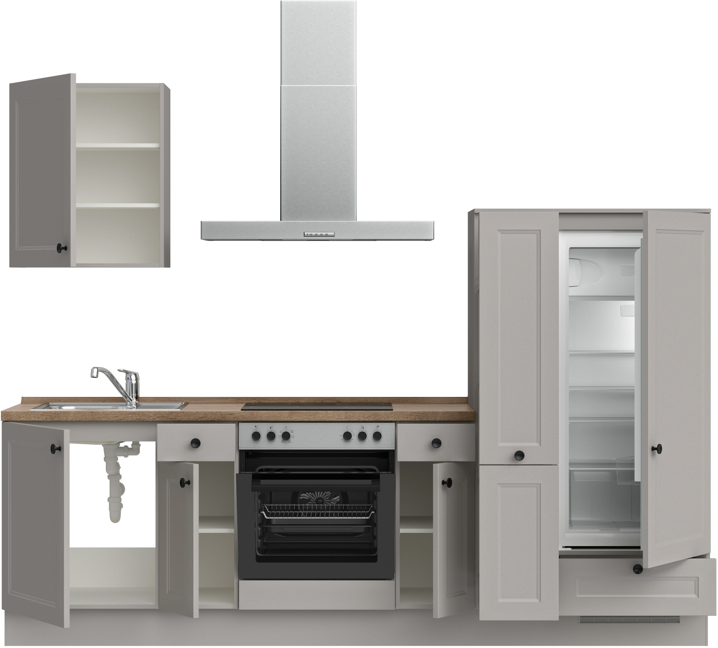 nobilia® Küchenzeile »"Cascada I"«, vormontiert, Ausrichtung wählbar, Breite 270 cm, wahlw. mit E-Geräten