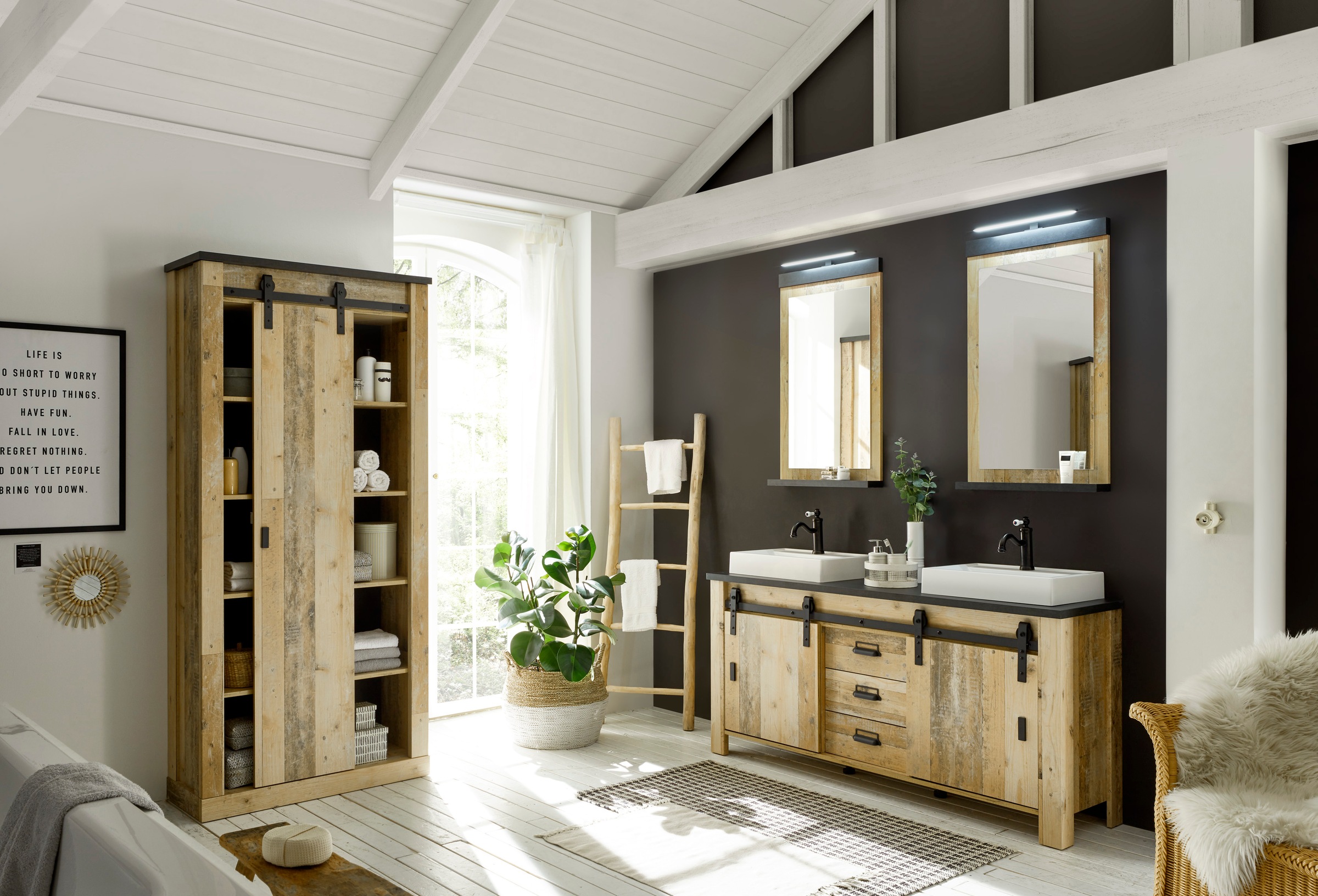 Home affaire Badmöbel-Set "SHERWOOD, Bad im modernen Design, 4-teiliges Bad günstig online kaufen