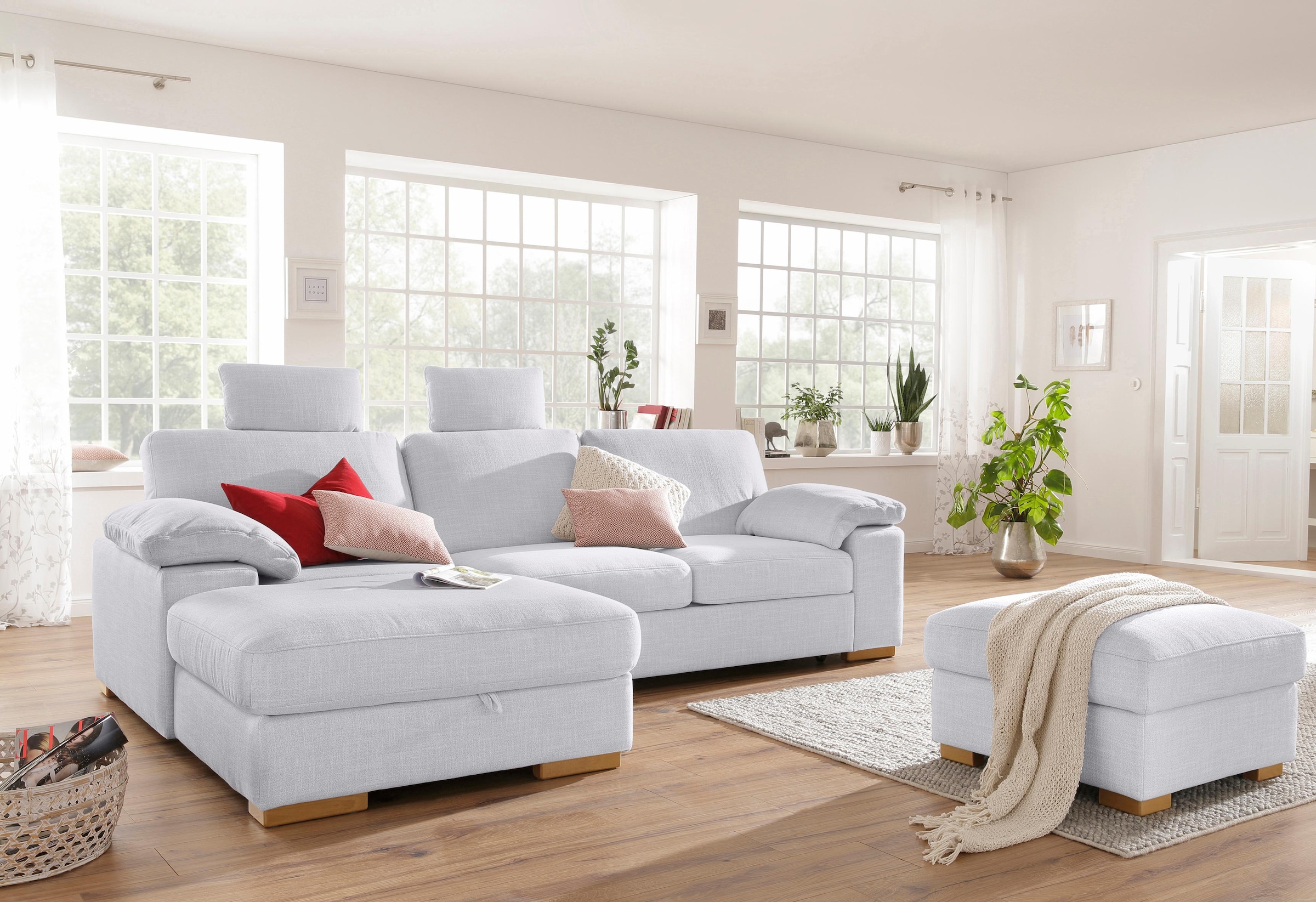 OTTO home Ecksofa "Ventura L-Form" wahlweise mit Schlaffunktion und Schlaffunktion/Bettkasten