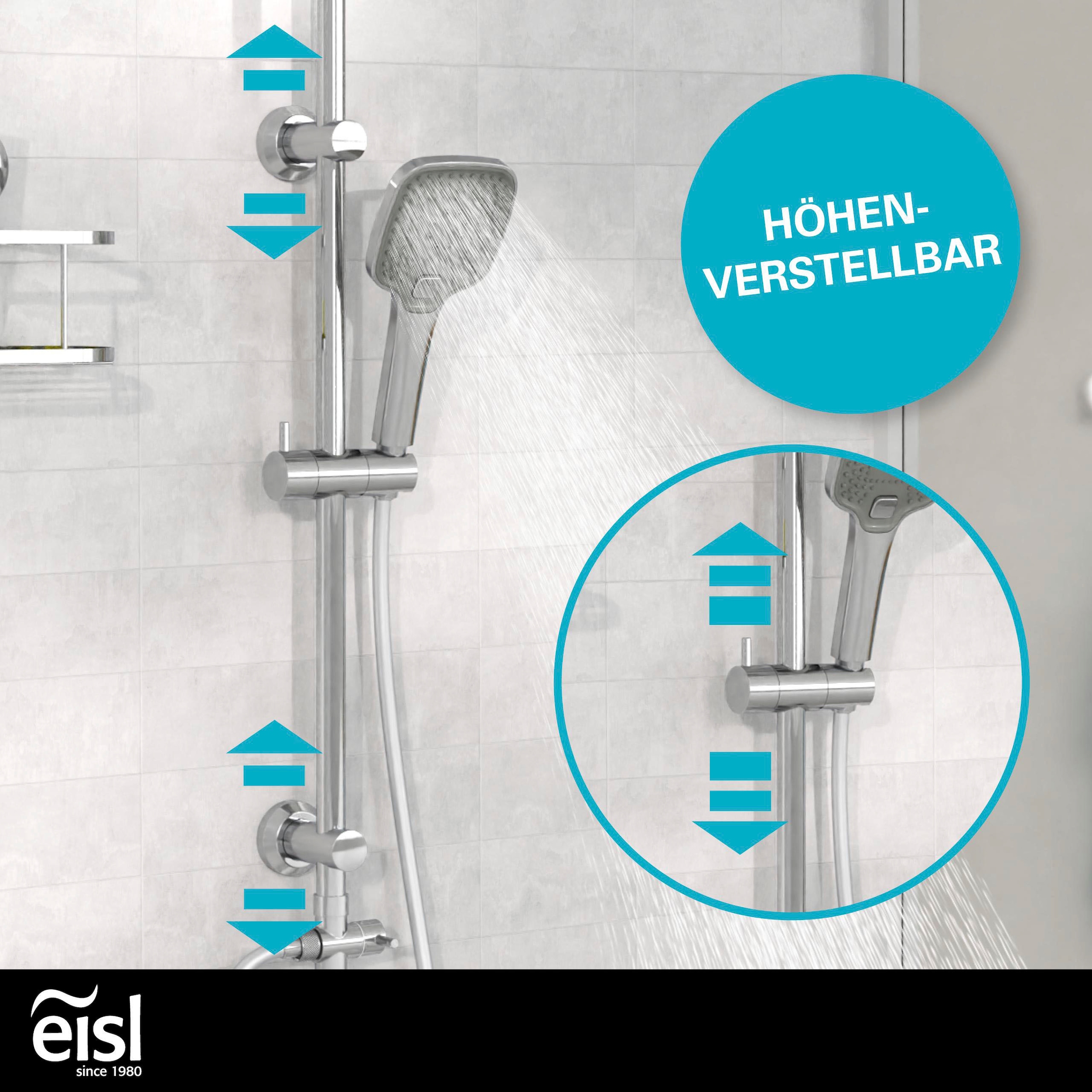 Eisl Brausegarnitur »EASY DELUXE«, Regendusche, Antikalk, höhenverstellbar, inkl. Duschabzieher