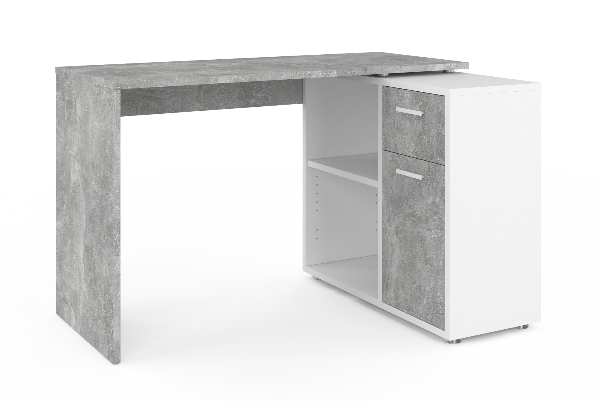 FMD Eckschreibtisch "AUGSBURG", Schreibtisch/ Sideboard m. Stauraum, beidse günstig online kaufen