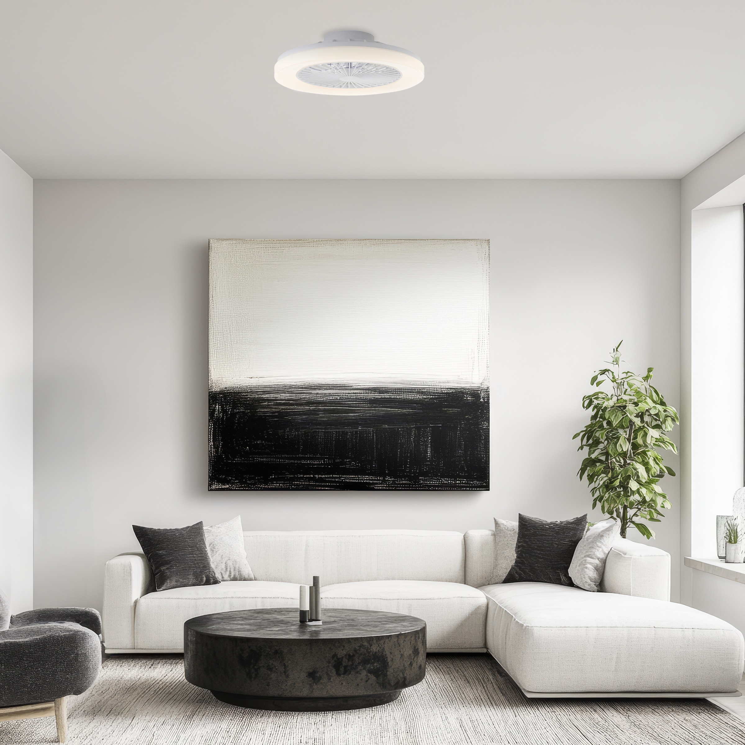 Brilliant LED Deckenleuchte »Siano« LED-Modul 1 Stk. warmweiß - kaltweiß LED-Ventilator, dimmbar, CCT, 48 cm, 4400 lm