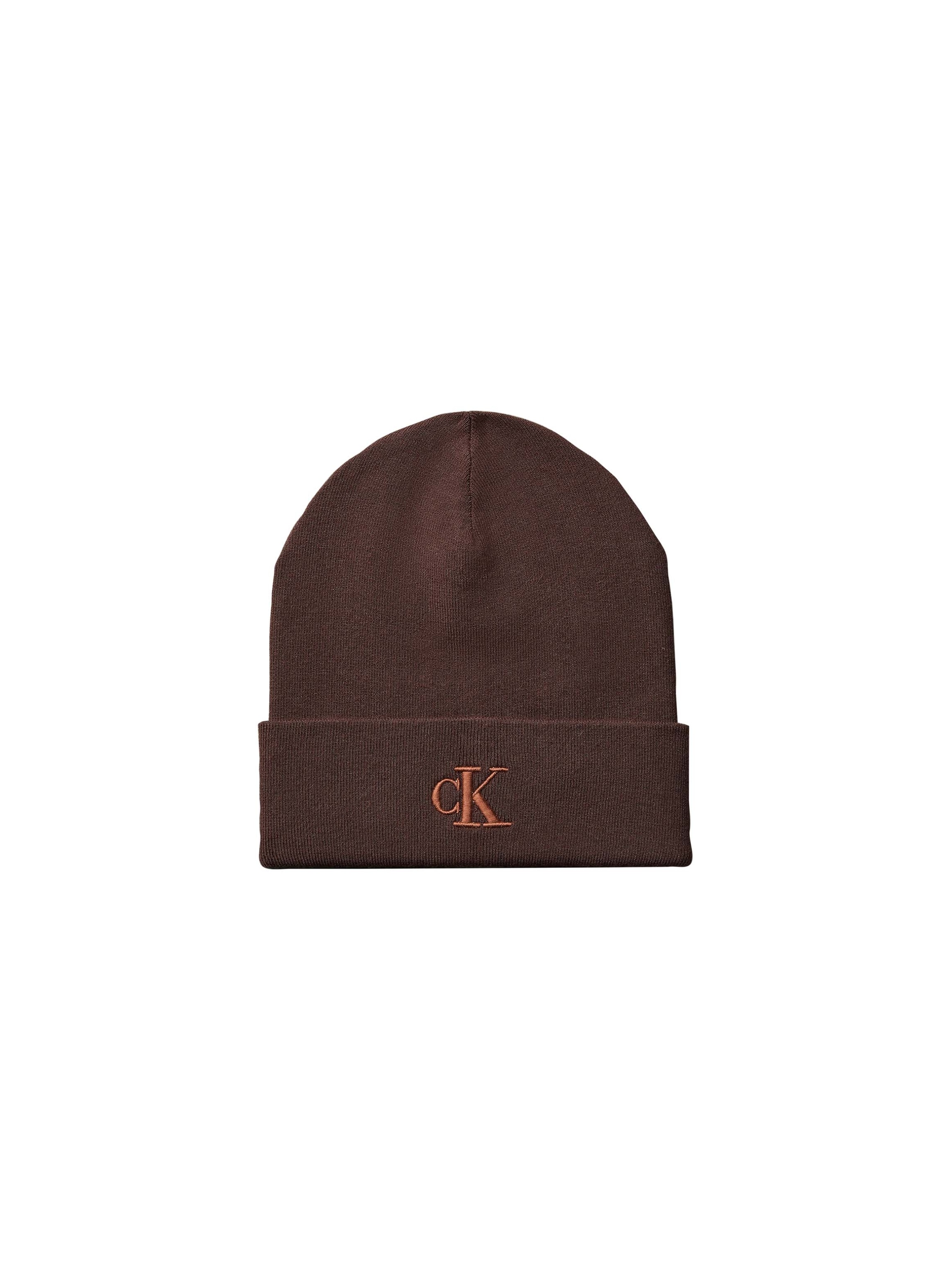 "Beanie CALVIN KLEIN ""CK FINE RIB BEANIE"", Damen, delicioso, Strick, Viskosemischung, unifarben, Mützen Beanie, Regular fit mit Markenlogo"