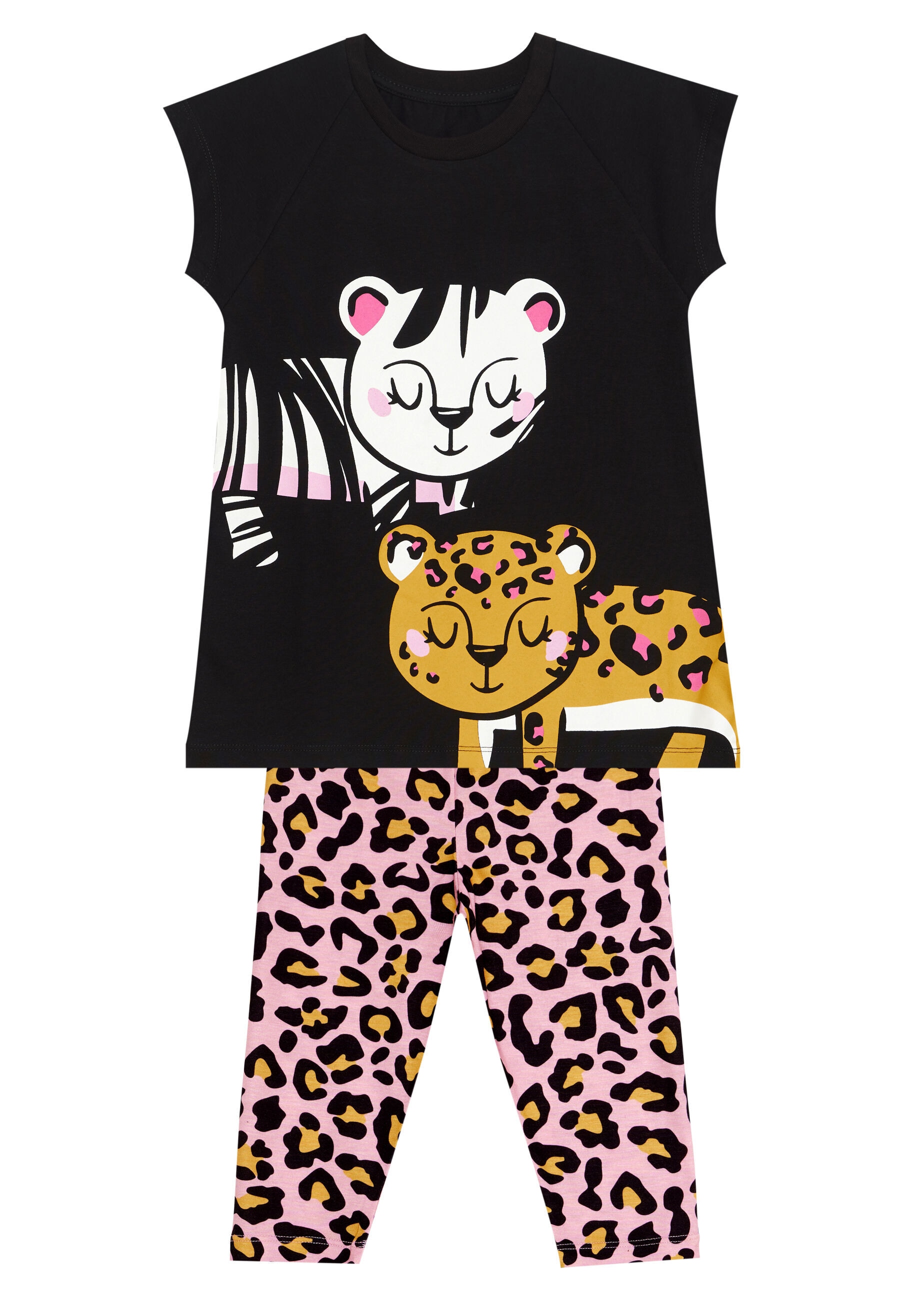 Denokids Hausanzug »Leo & Zebra«, mit Animal-Aufdruck