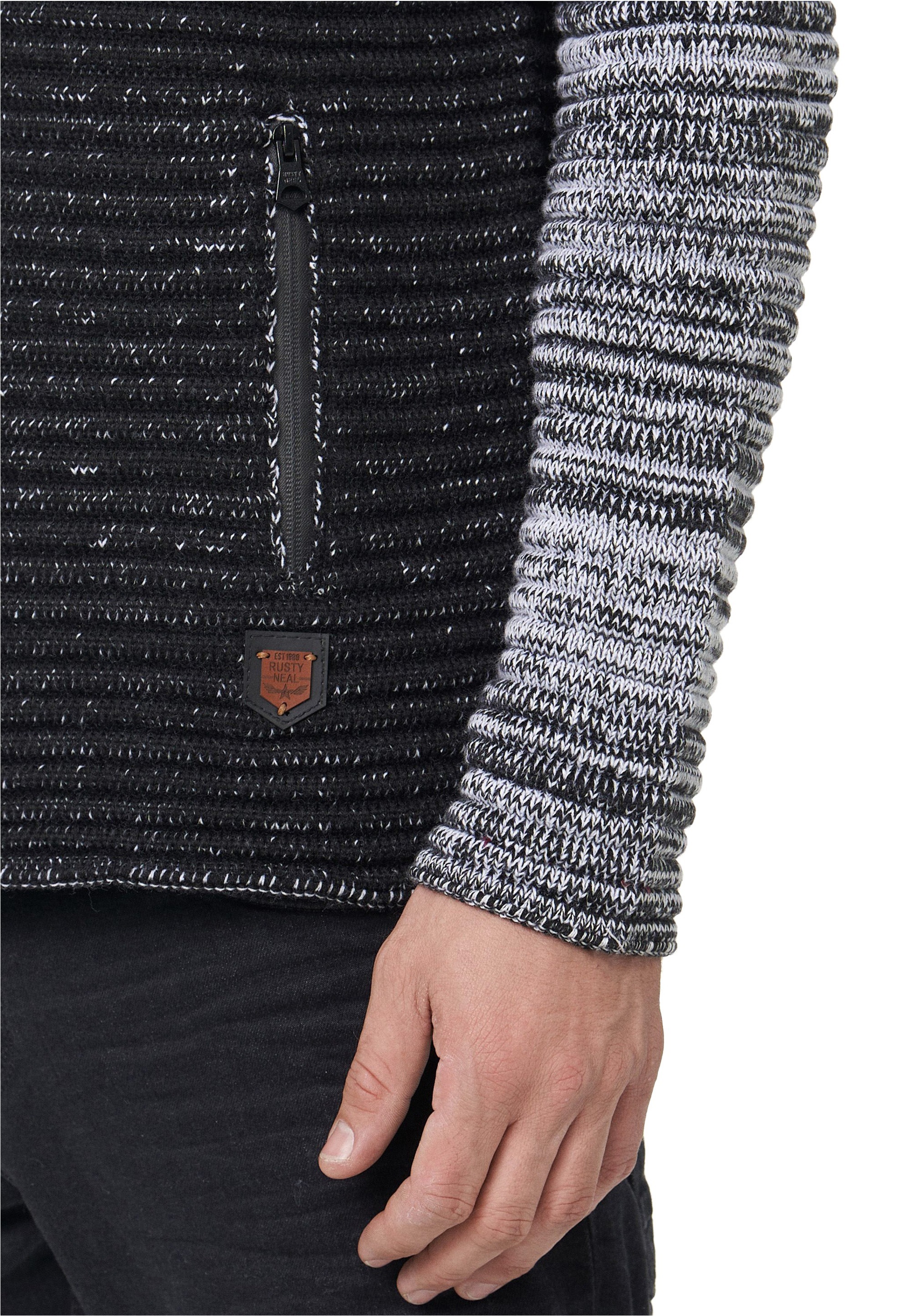 Rusty Neal Strickjacke, mit kuscheliger Kapuze