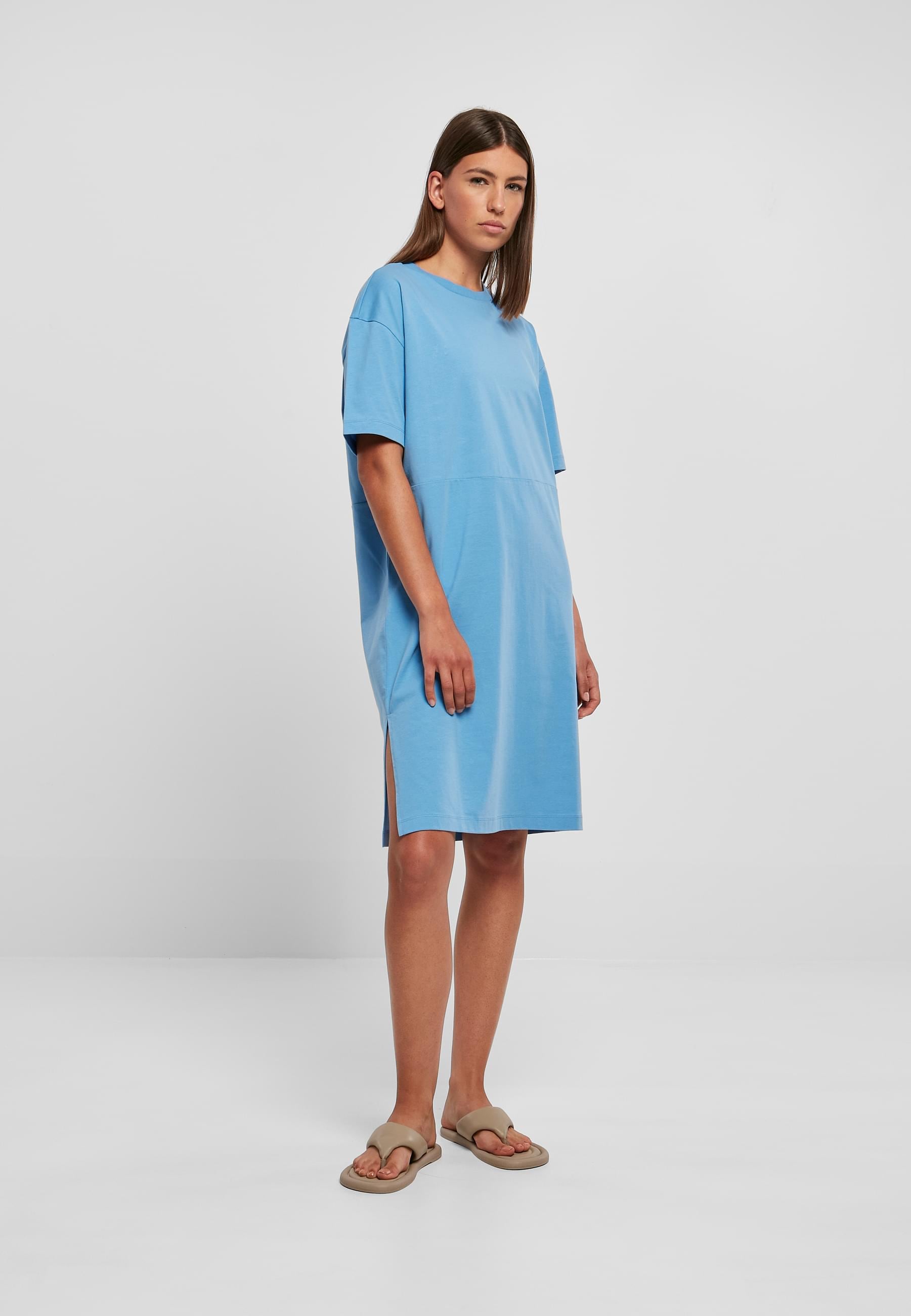 URBAN CLASSICS Shirtkleid »Urban Classics Damen Ladies Organic Oversized Slit Tee Dress«, (1 tlg.)