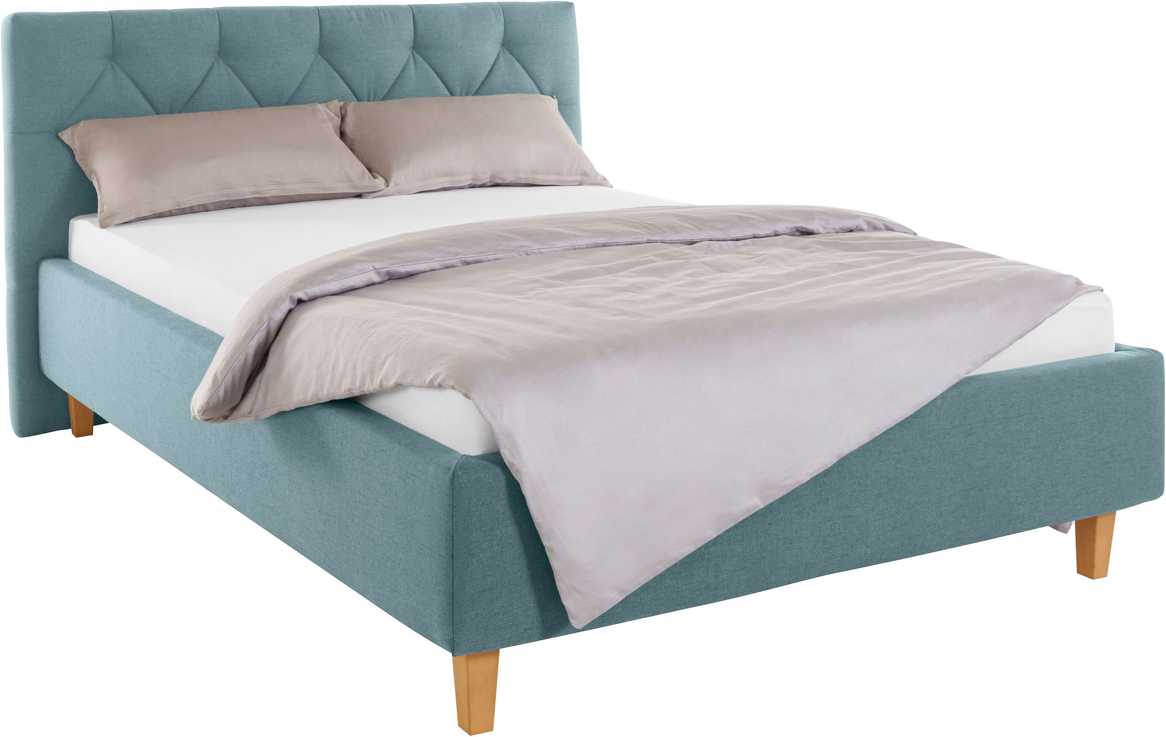 Home affaire Polsterbett "Sunley 100" Kreuzsteppung, Kopfteilhöhe 102 cm, ohne oder mit Matratze/Lattenrost