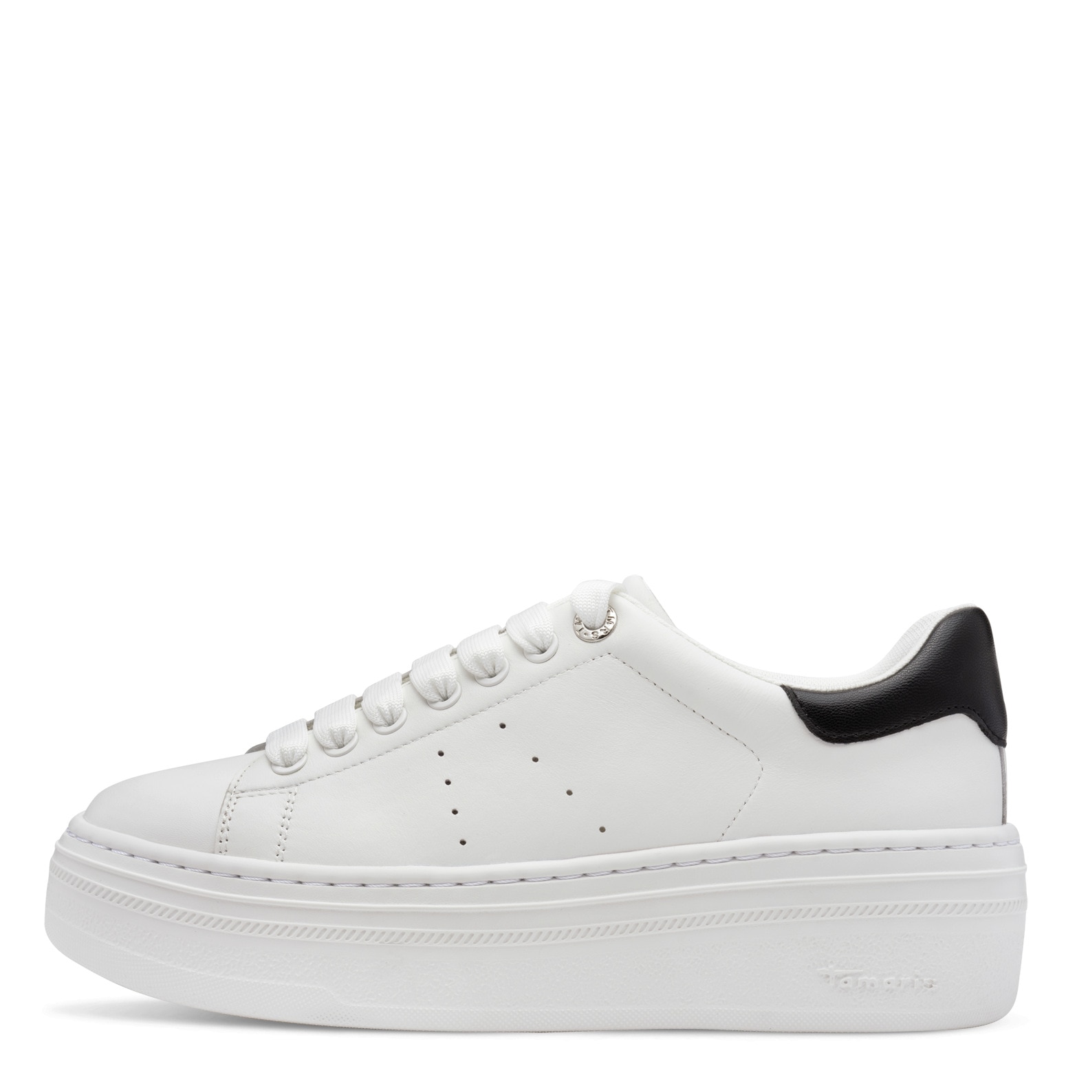 Tamaris Plateausneaker, Schnürschuh, Halbschuh mit auffälligen Schmucksteinen an der Ferse