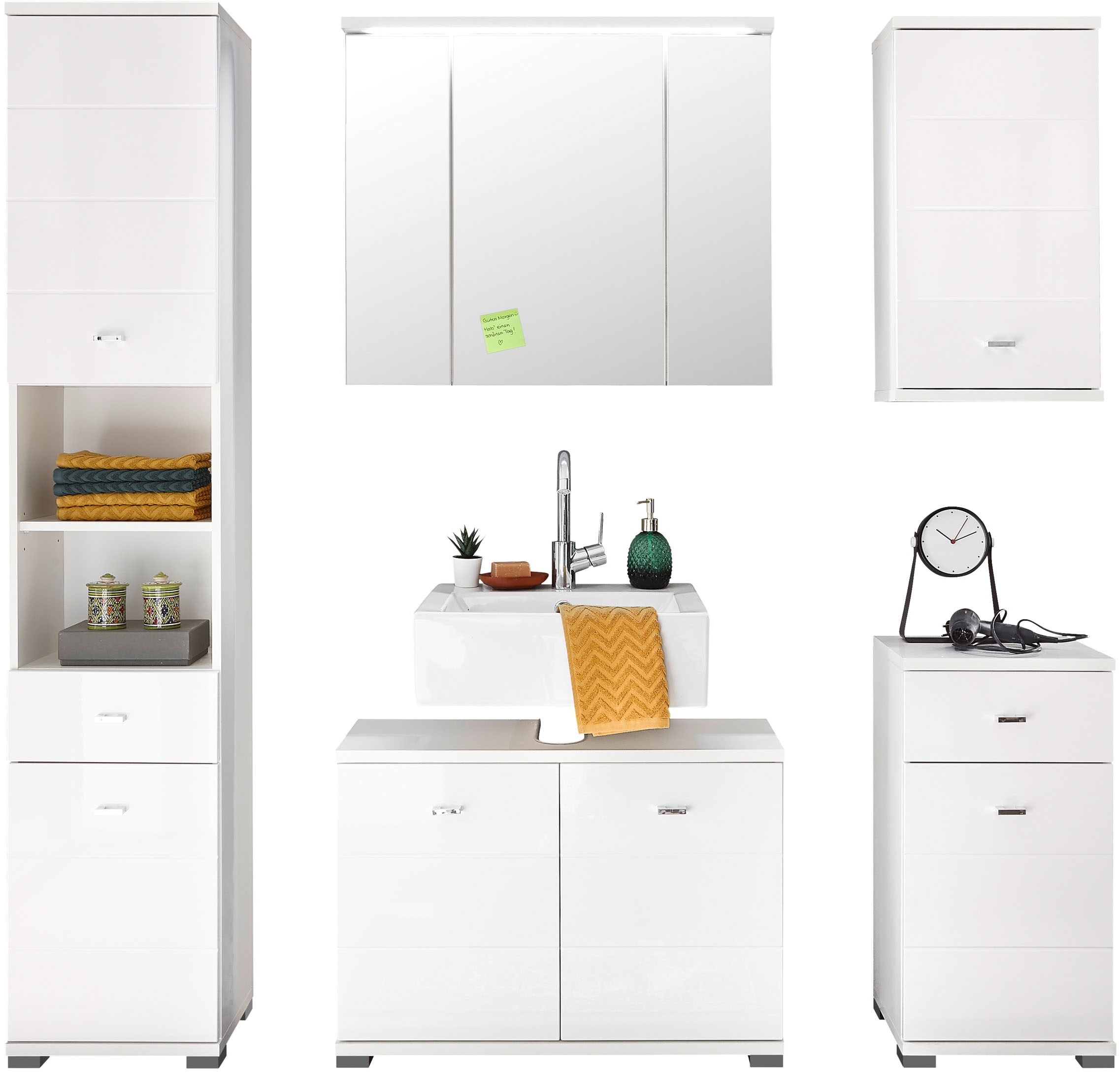 BASIC by Balculina Badmöbel-Set "Pool" 5 Stk. tlg. günstig online kaufen