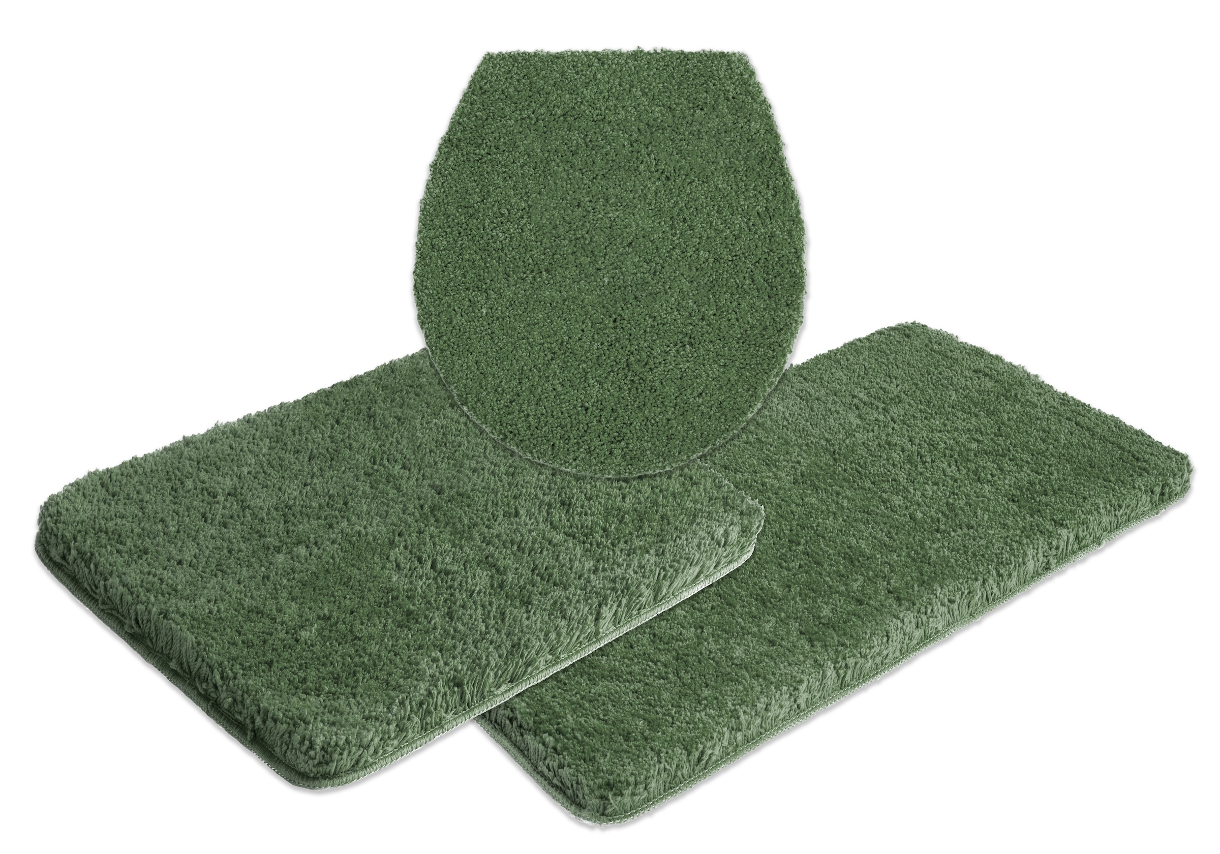 my home Badematte »Sanremo, Badvorleger, Badezimmer Teppich, sehr weich«, rutschhemmend beschichtet, fußbodenheizungsgeeignet-schnell trocknend, Badteppich, unifarben, rechteckig, rund & als 3-tlg. Set erhältlich