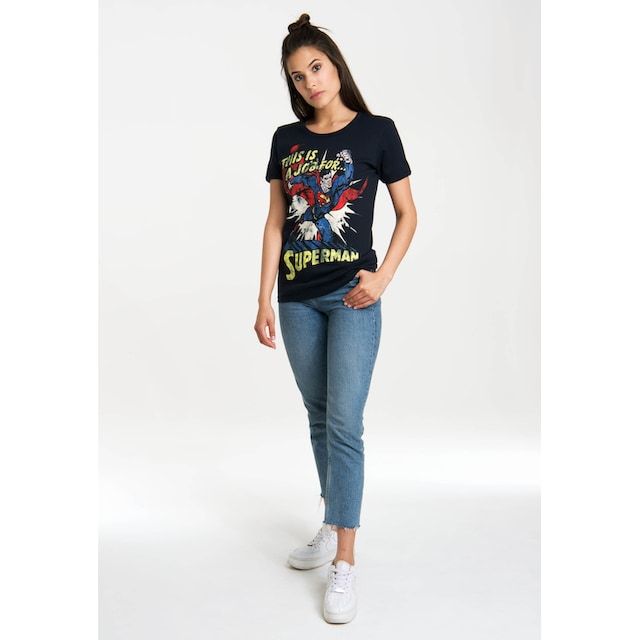 LOGOSHIRT T-Shirt »Superman«, mit lizenzierten Originaldesign online kaufen  | BAUR