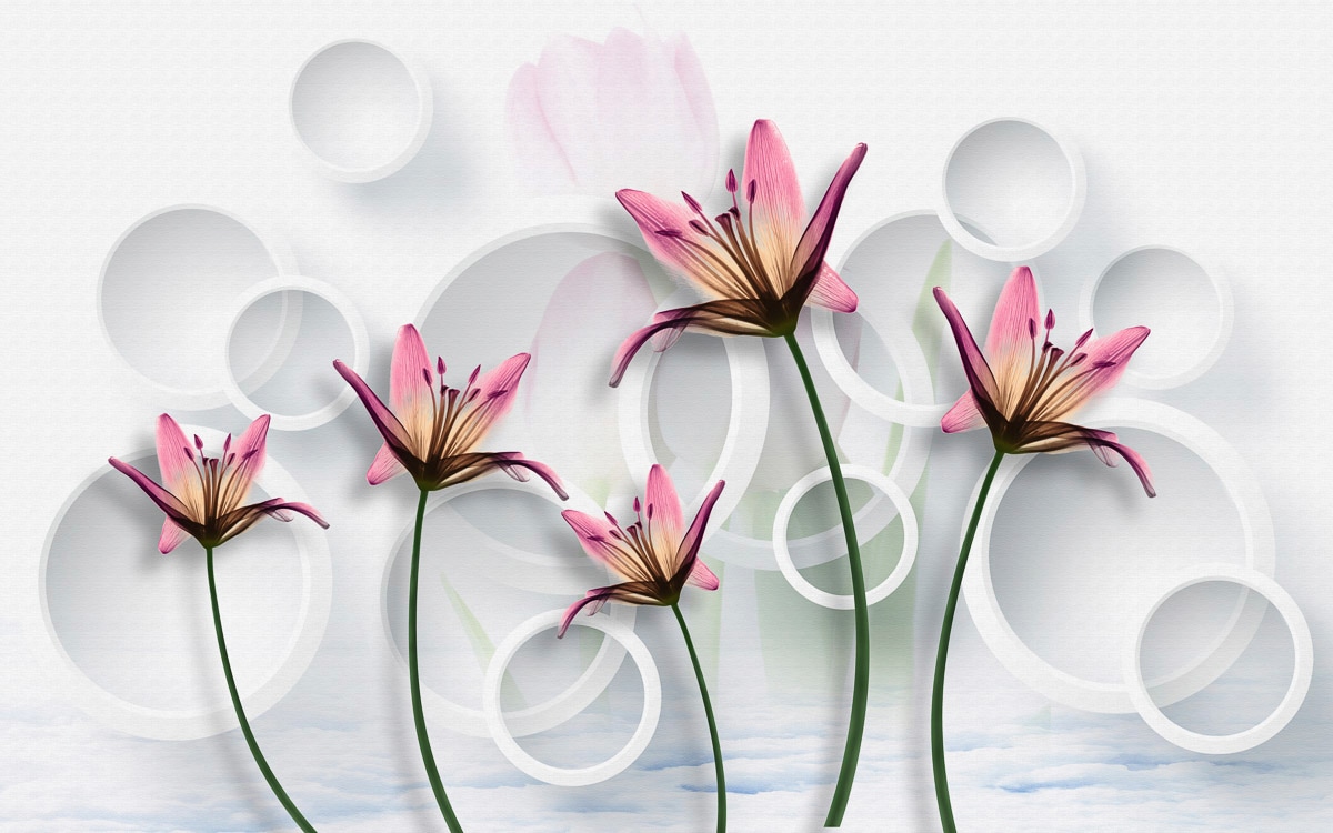 Papermoon Fototapete "Muster mit Blumen"