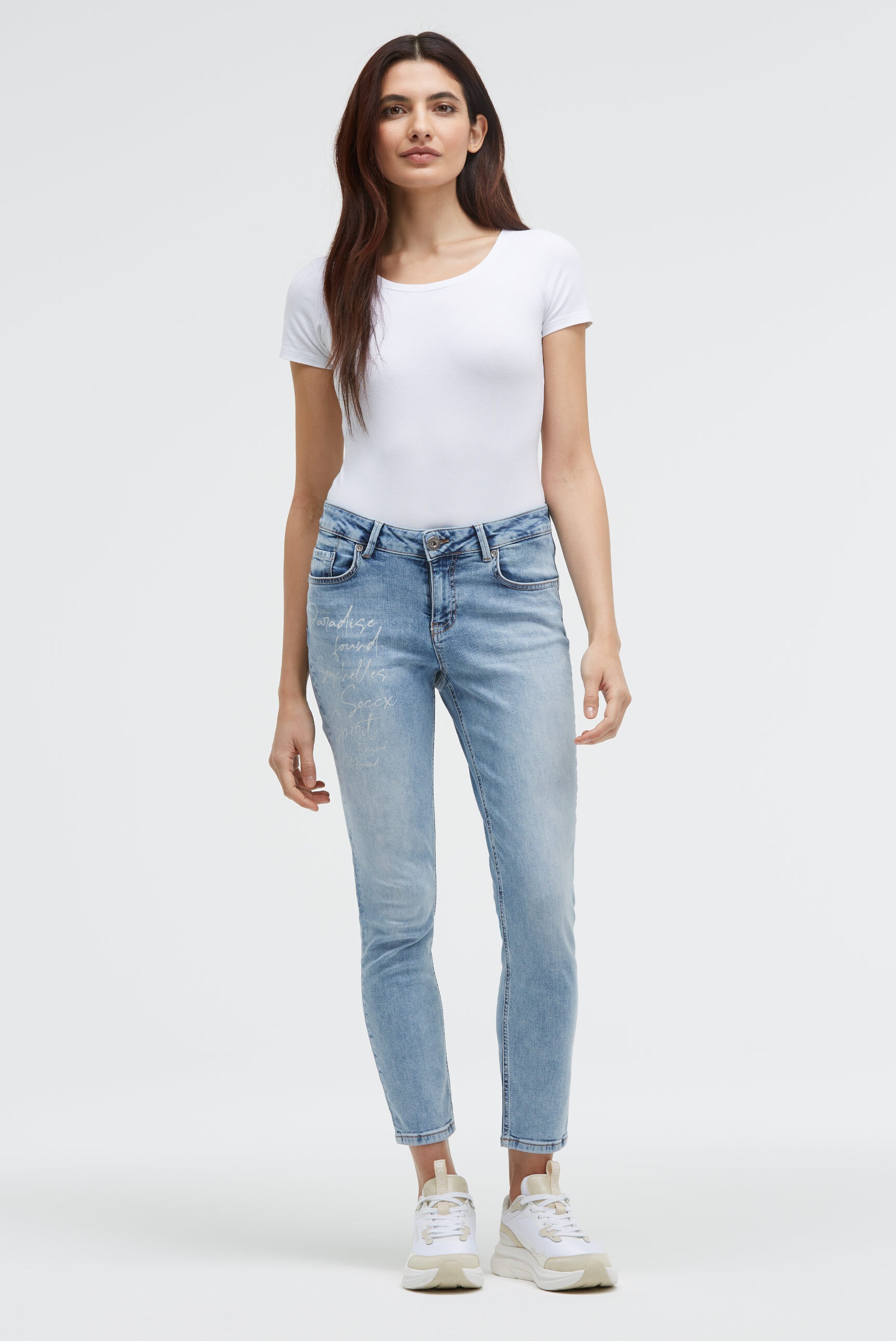 SOCCX Slim-fit-Jeans, mit verkürztem Bein