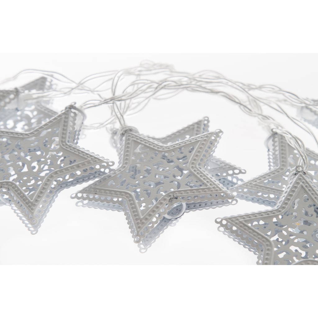 Myflair Möbel & Accessoires LED-Lichterkette »Weihnachtsdeko«, mit Sternen, mit 10 LEDs, Länge ca. 200 cm