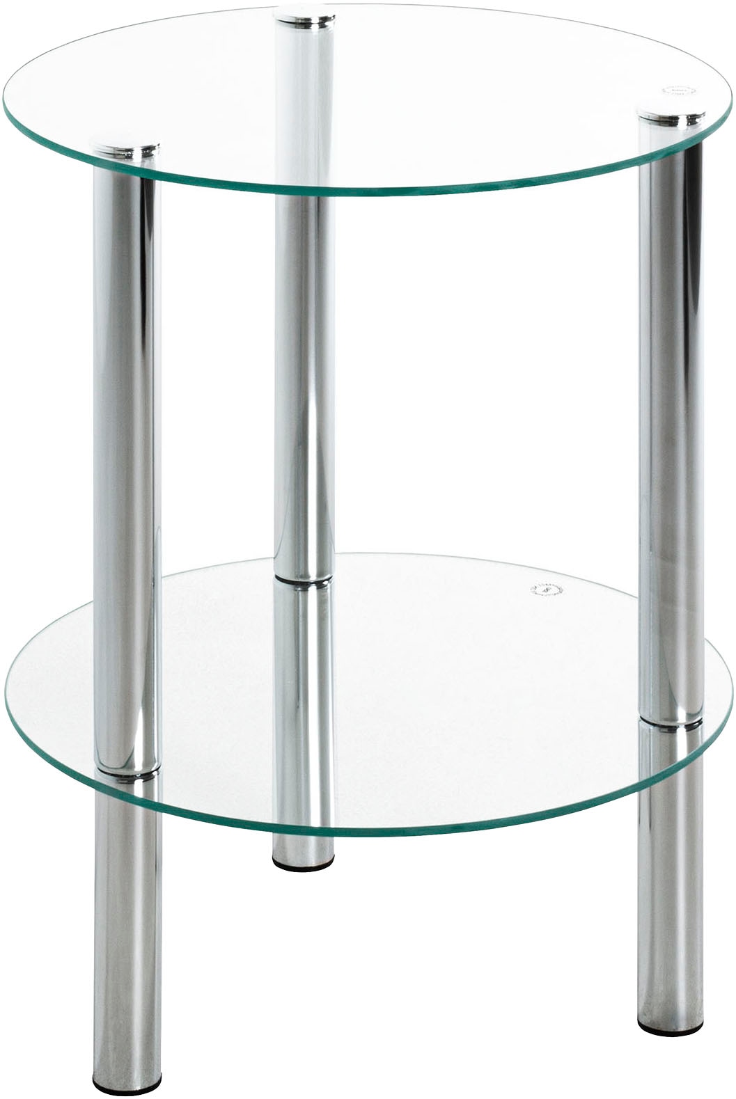 HAKU Beistelltisch "Sofatisch, Wohnzimmertisch" 1 Stk. tlg. rund - aus Metall Silber - Ø/H 35/47 cm