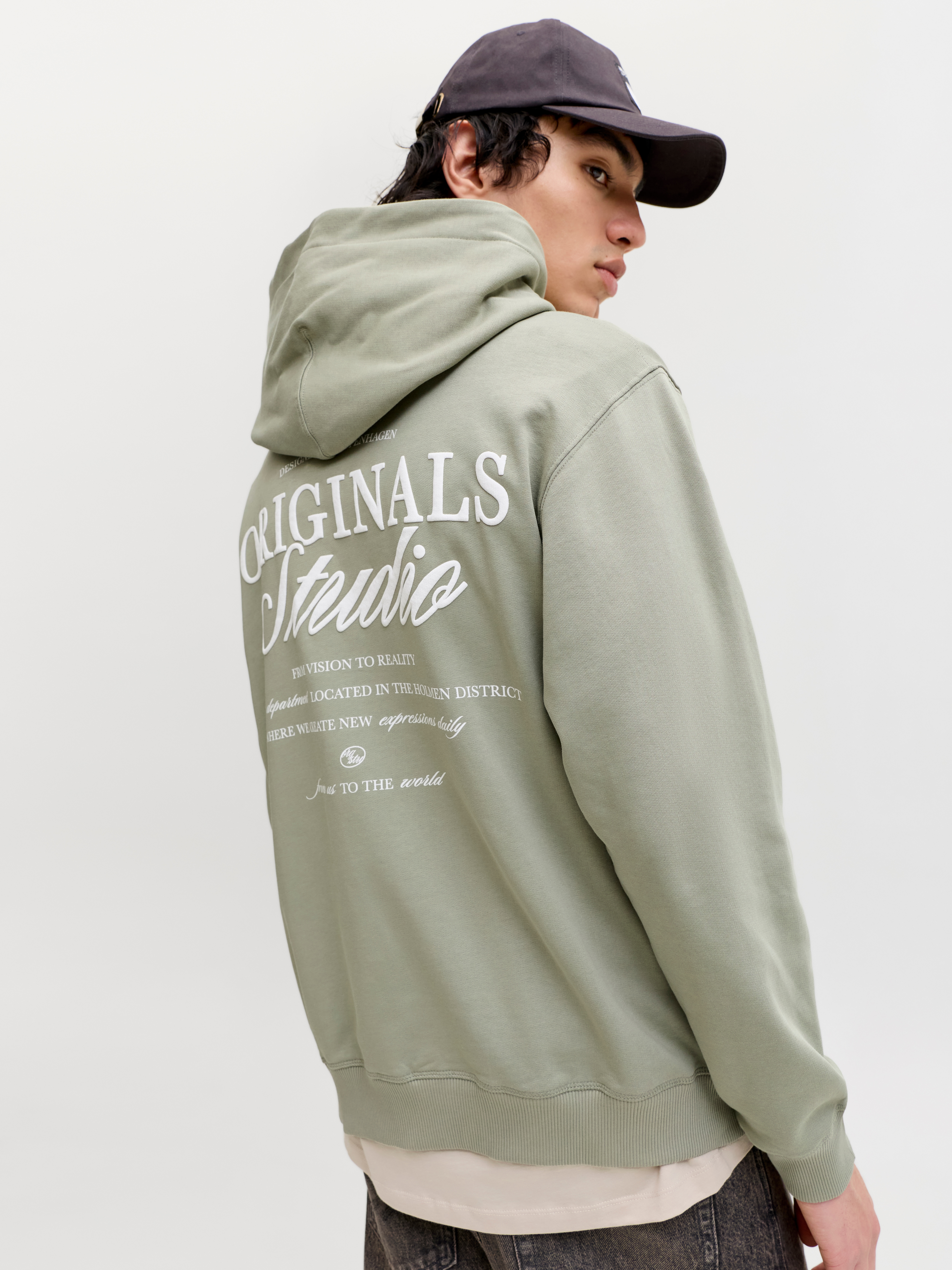 Jack & Jones Kapuzensweatshirt "JORNORREBRO TYPO BACK SWEAT HOOD SN", mit Print