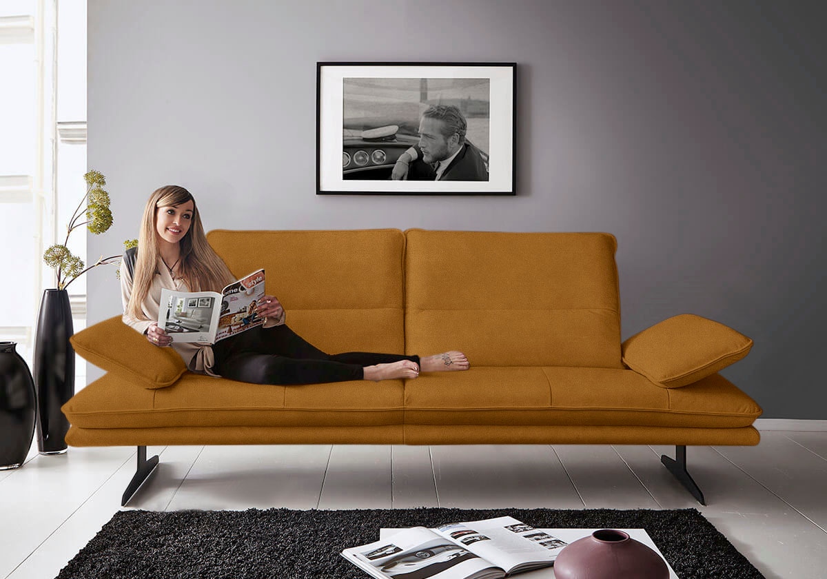 W.SCHILLIG 2,5-Sitzer "broadway, Designsofa mit tollem Sitzkomfort" Sitztiefenverstellung, Kopfteil- & Seitenteilverstellung, Breite 236cm