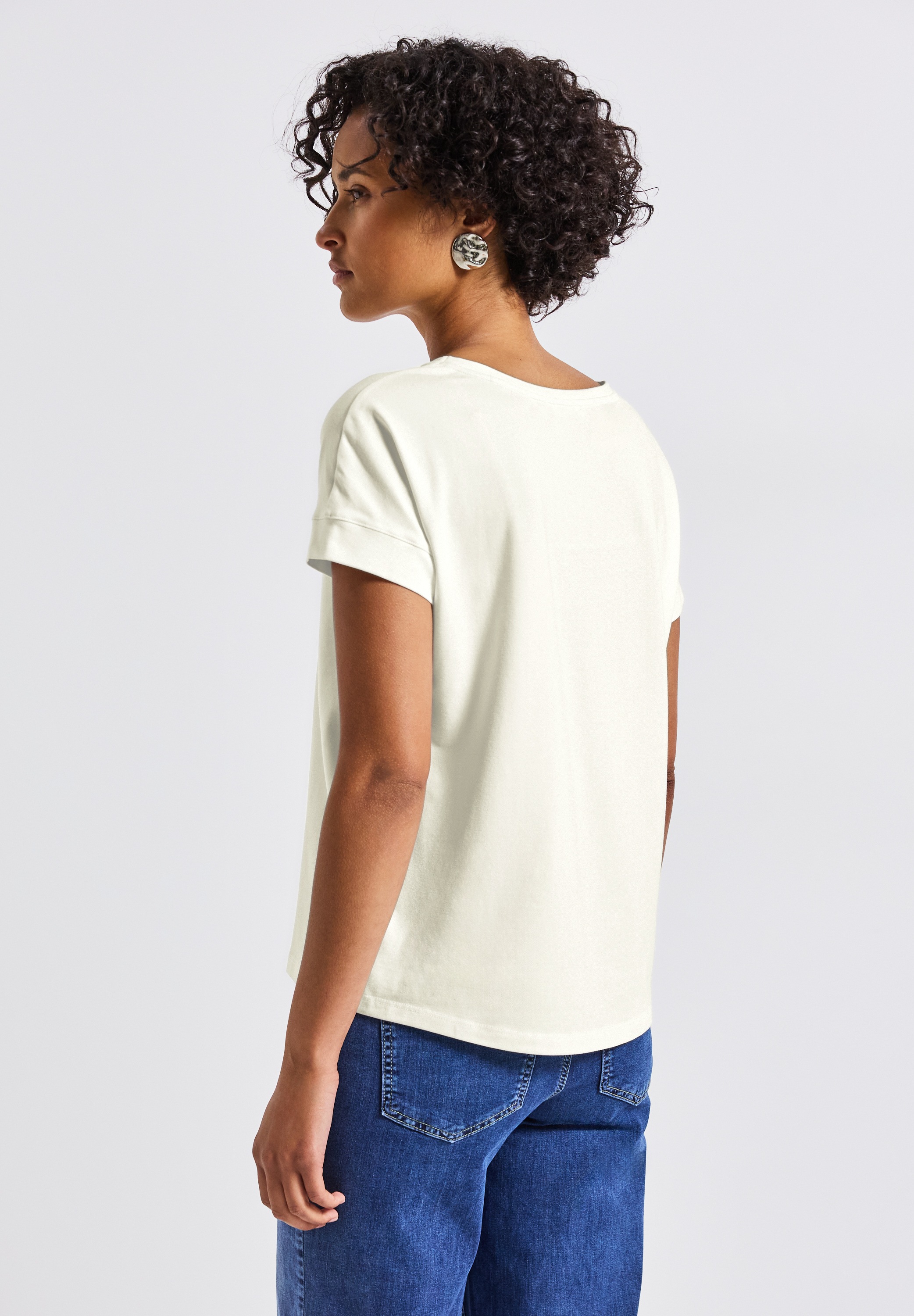 STREET ONE T-Shirt aus softem Materialmix günstig online kaufen