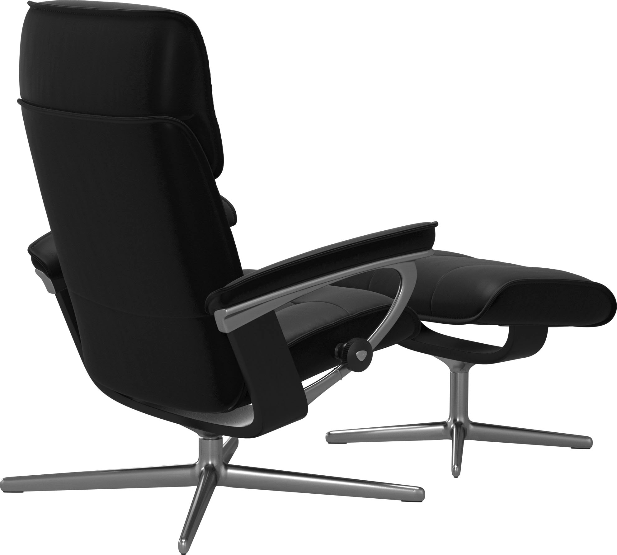 Stressless® Relaxsessel »Admiral«, (Set, Relaxsessel inkl. Hocker), mit Cross Base, Größe M & L, Holzakzent Schwarz