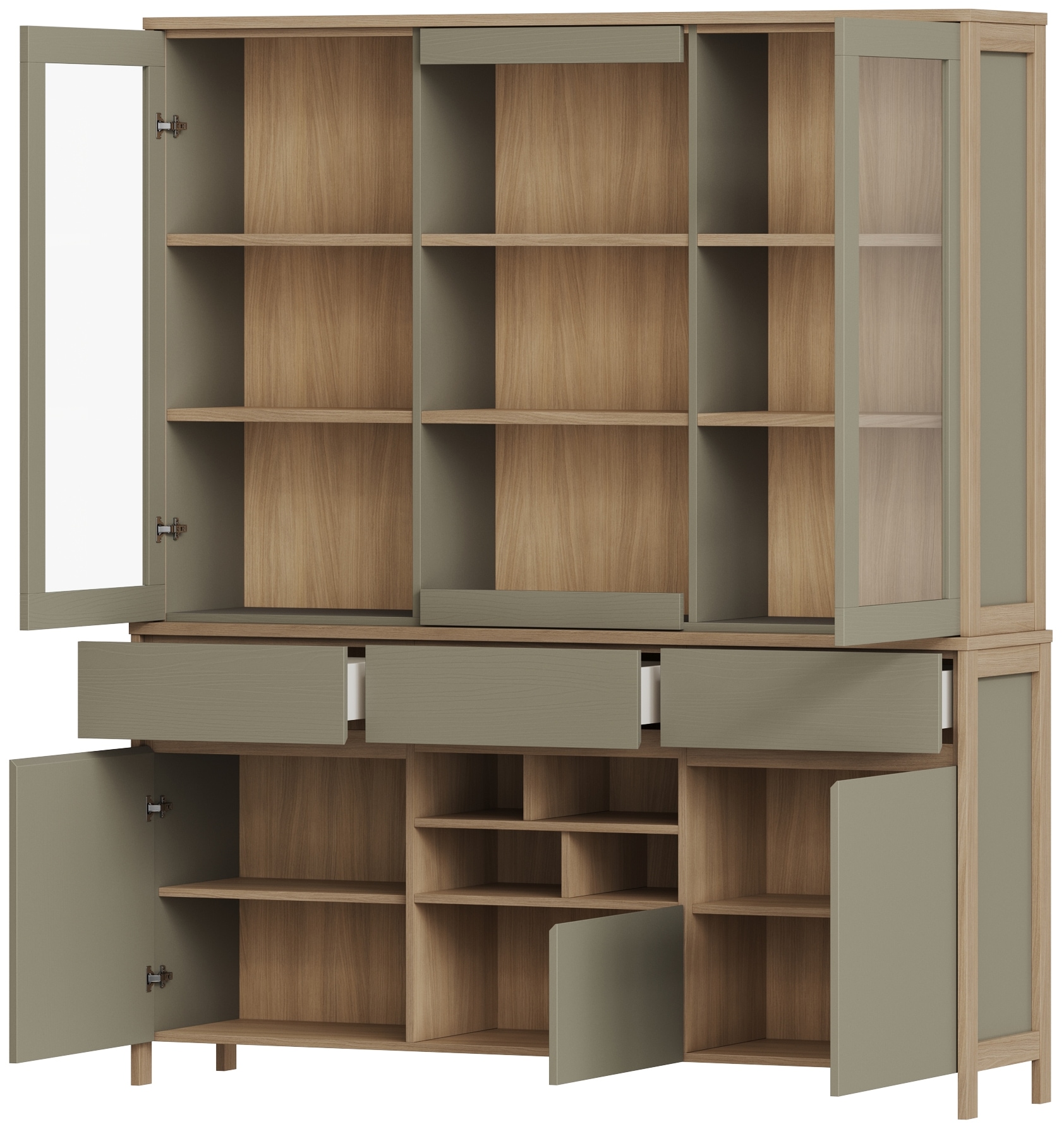 Home affaire Buffet »Stranda, Hochschrank im Scandi-Style, moderner Schrank«, Rahmenoptik, ausreichend Stauraum, vielseitig einsetzbar, 164 cm breit