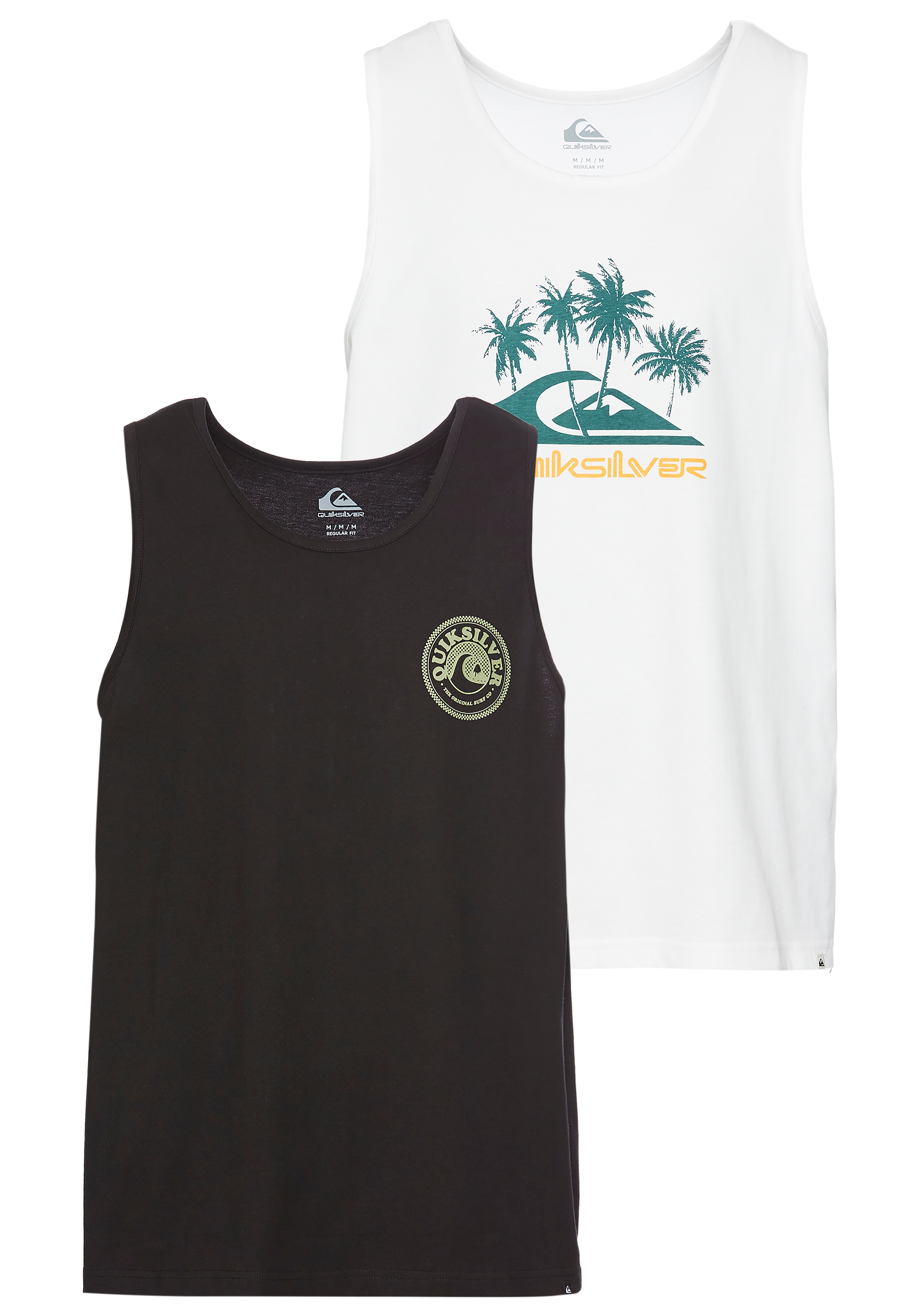 Quiksilver Tanktop "BAIKADAM CORPO TANK PACK YM" Packung, 2er-Pack, 2 Stk. 2er-Pack, mit Logodrucken, aus Baumwolle