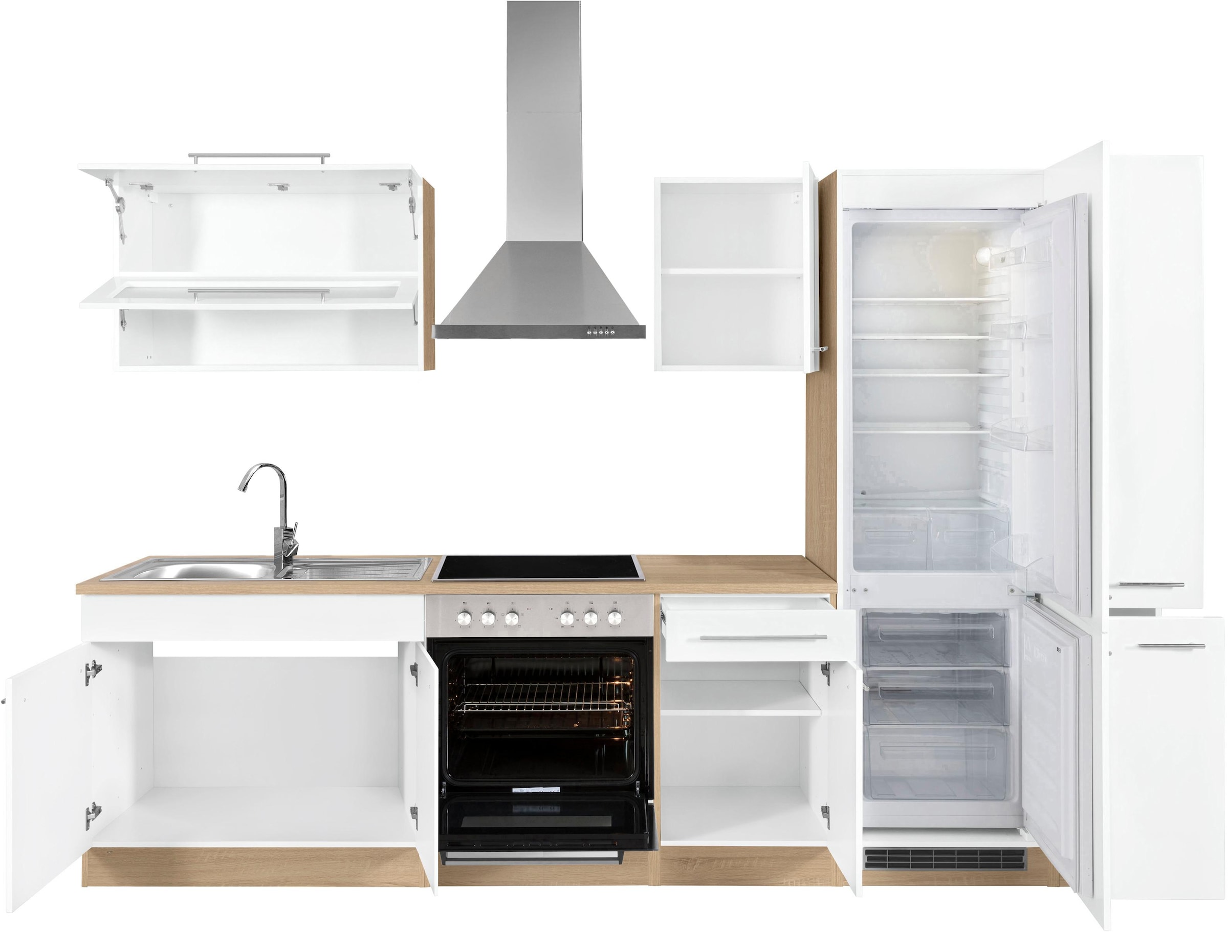 KOCHSTATION Küchenzeile »KS-Eton«, ohne E-Geräte, Breite 300 cm