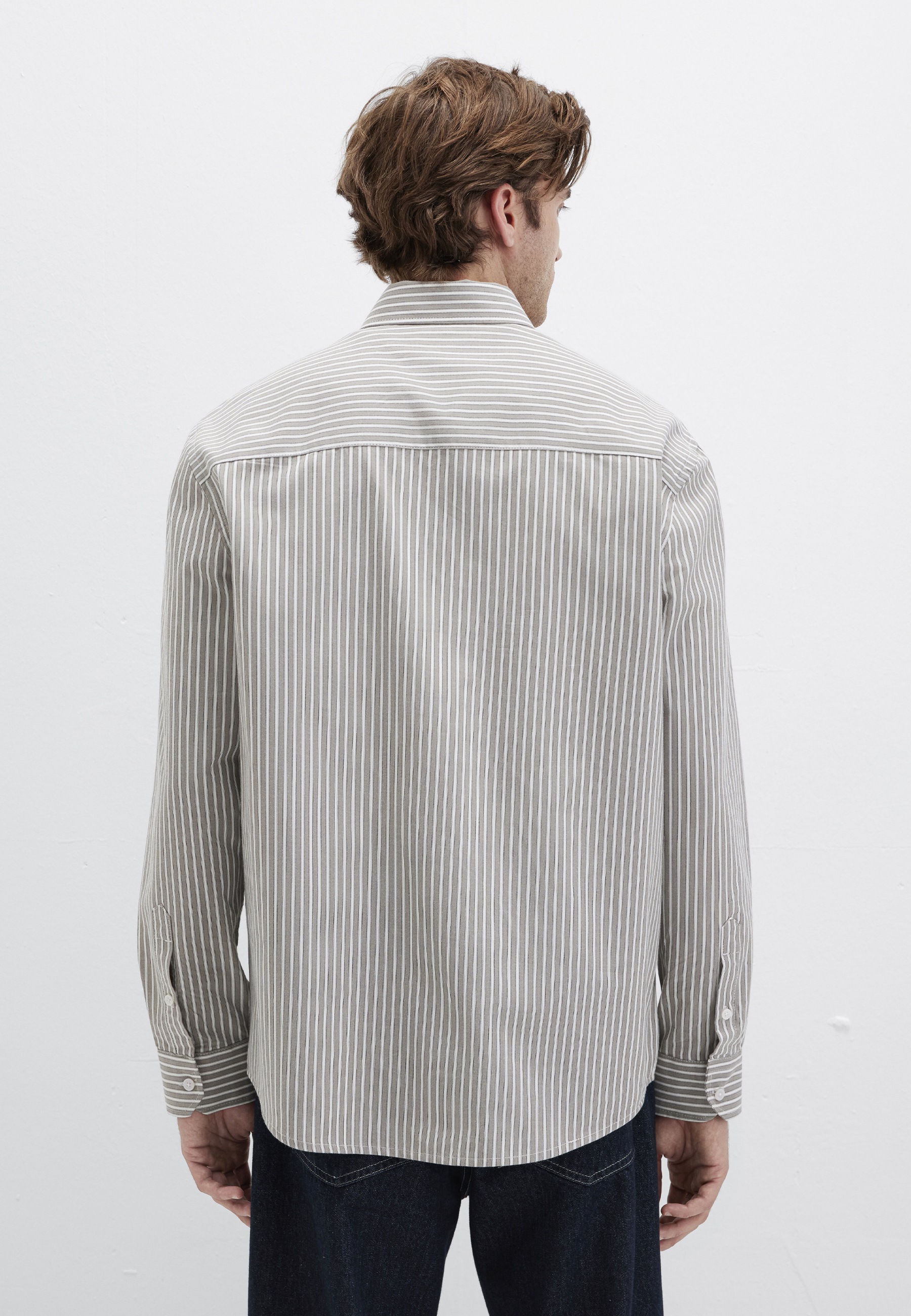 Mavi Stripe Shirt Men's Long Sleeve Gray L 3