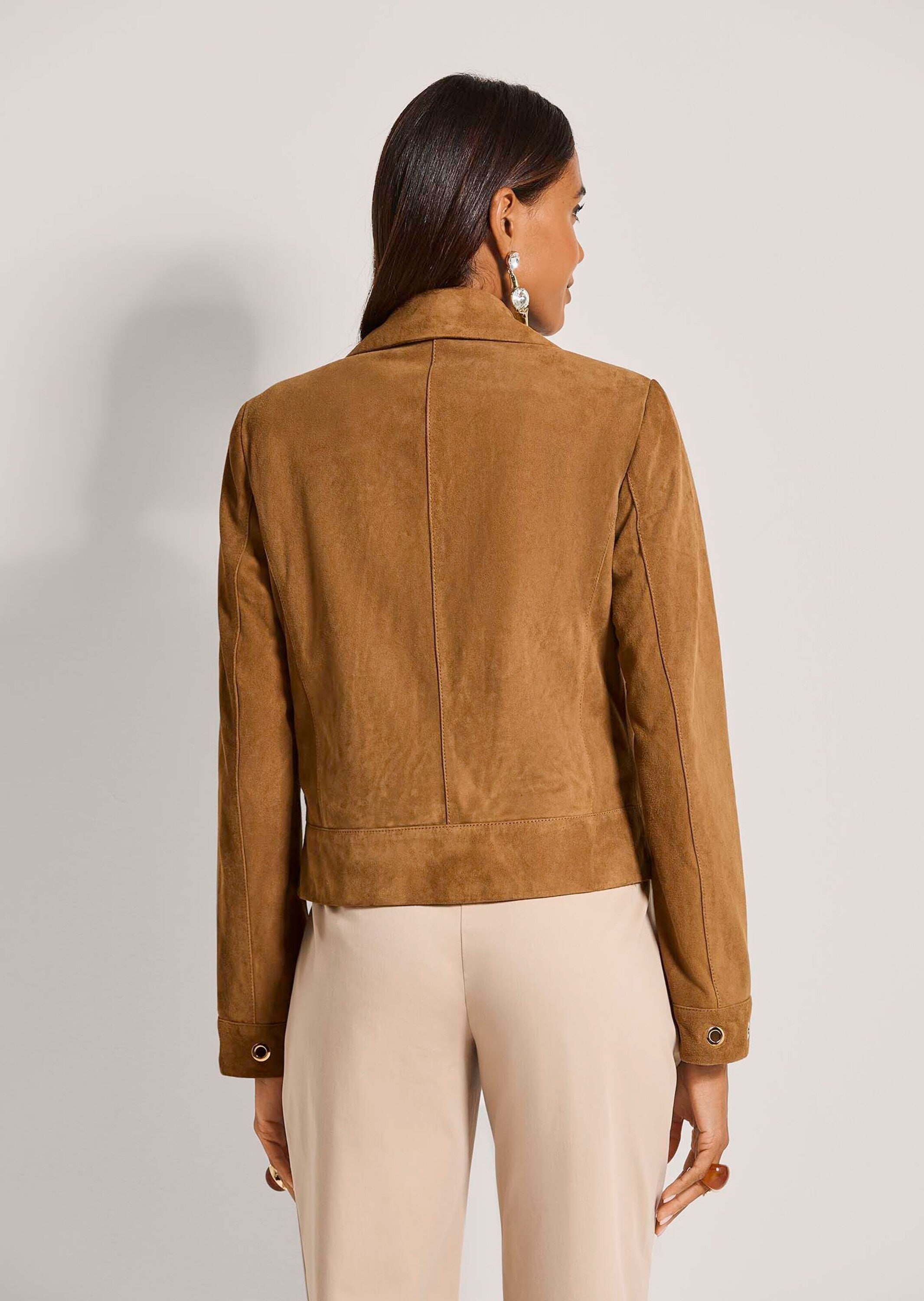 MADELEINE Jeansjacke »Lederjacke Kurzjacke mit Ösendetails«