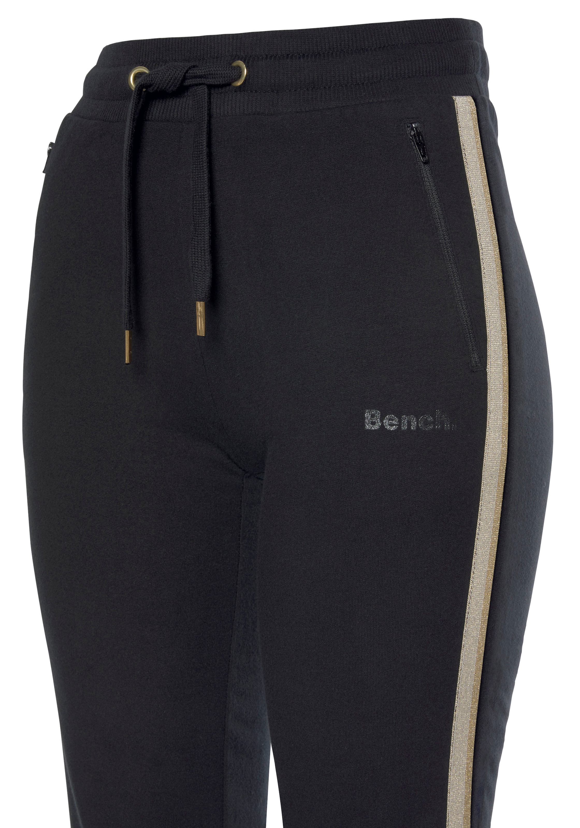 Bench. Loungewear Relaxhose, mit Glitzer Seitenstreifen, Loungeanzug