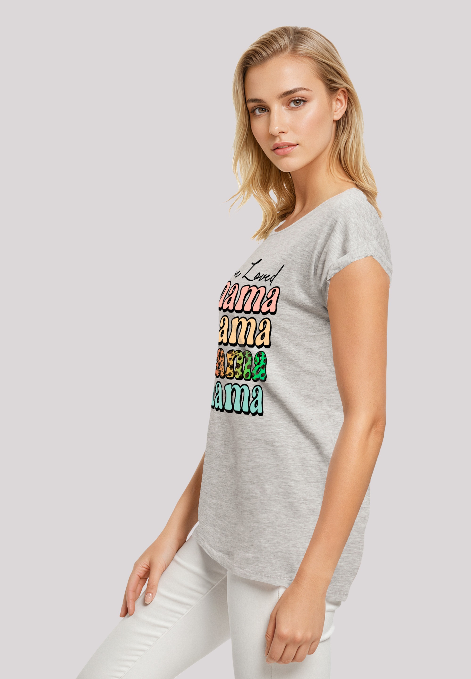 F4NT4STIC T-Shirt »Mothers Day Mama Typography Leopard Print Pastel«, Premium Qualität