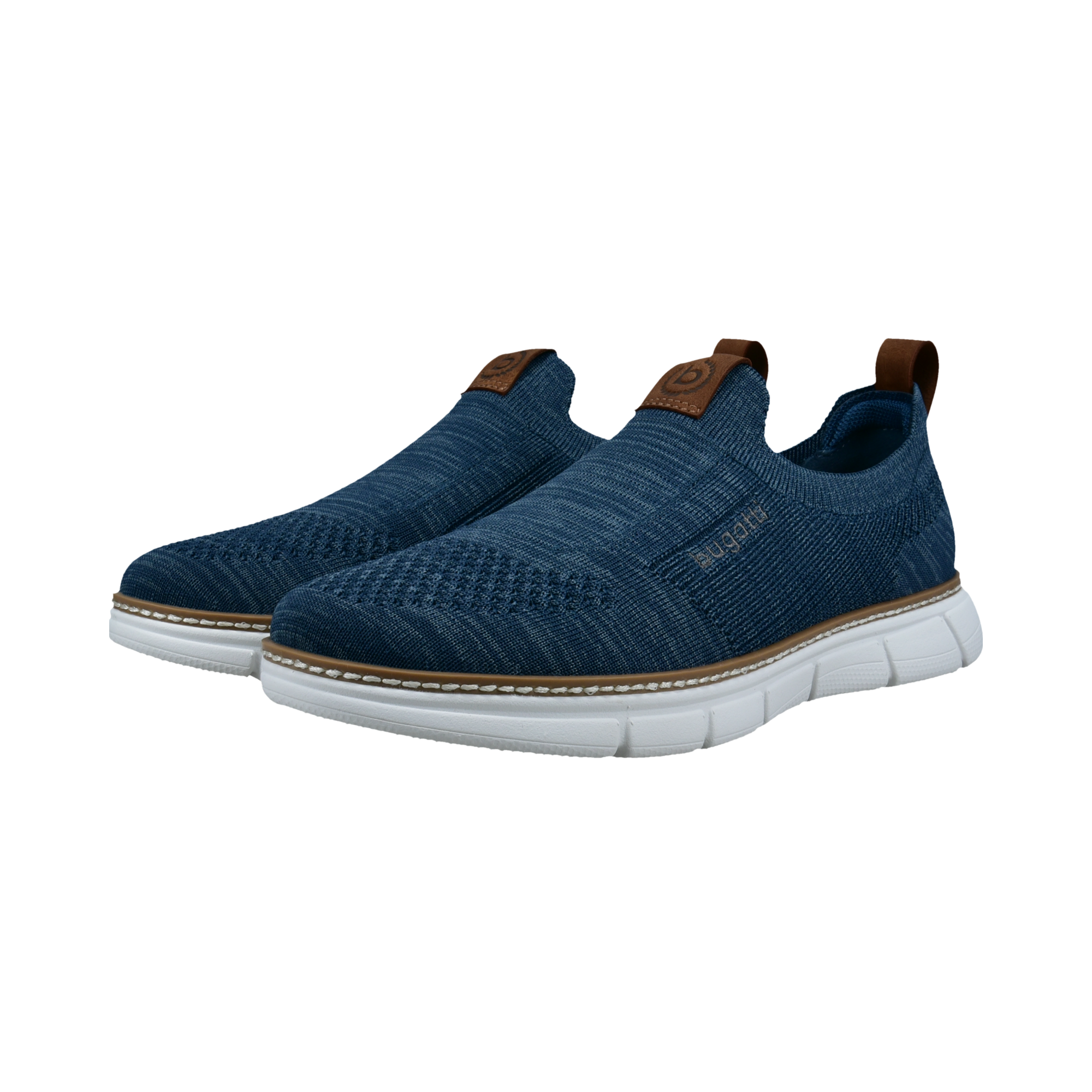 Slip-On Sneaker BUGATTI, Herren, Gr. 46, blau, Textil, meliert, Schuhe, Sock-Sneaker, Slipper, Freizeitschuh zum Schlupfen