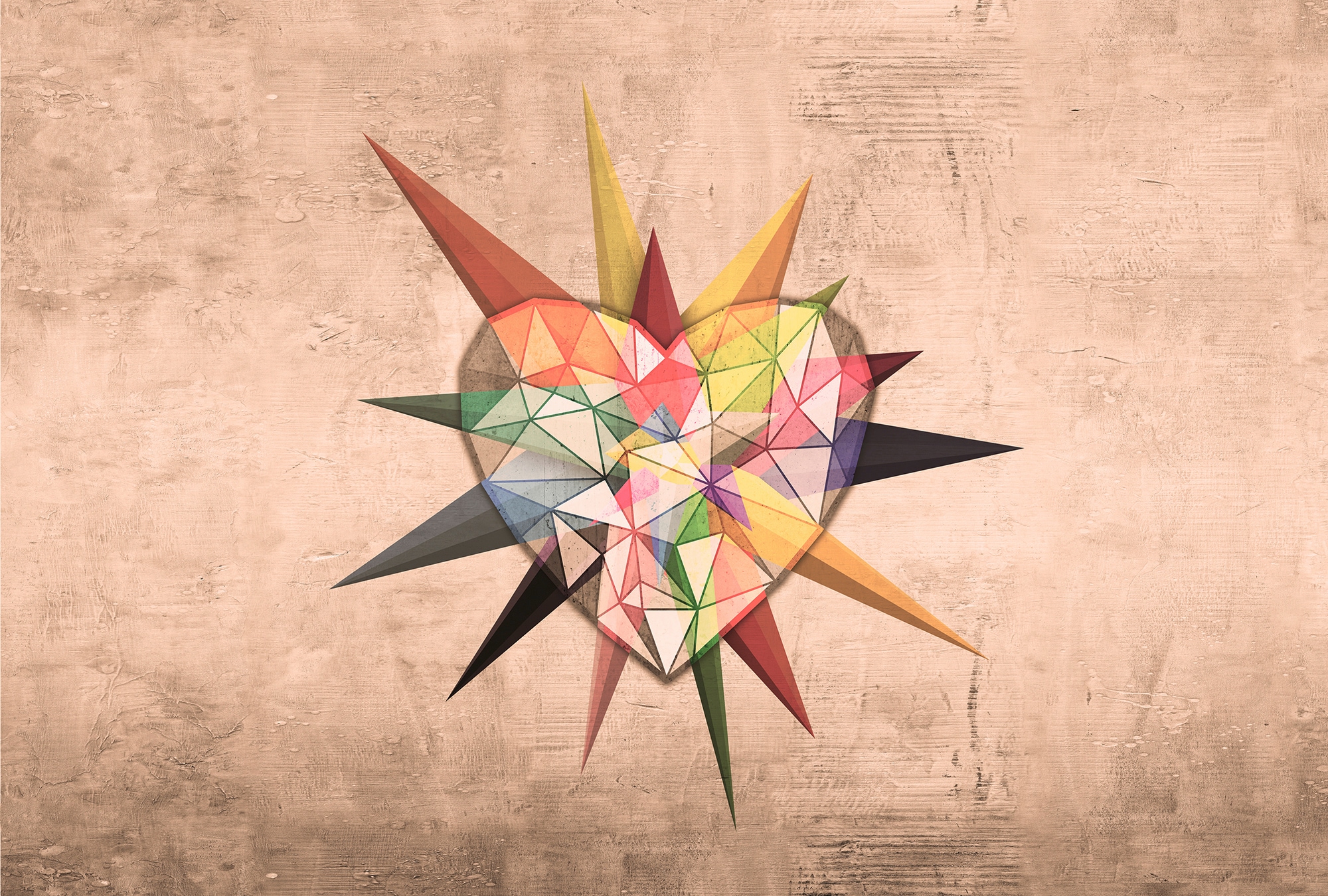 Architects Paper Fototapete "Atelier 47 Heart Star 2" 3D-Optik glatt Vlies, Wand, Schräge, Decke