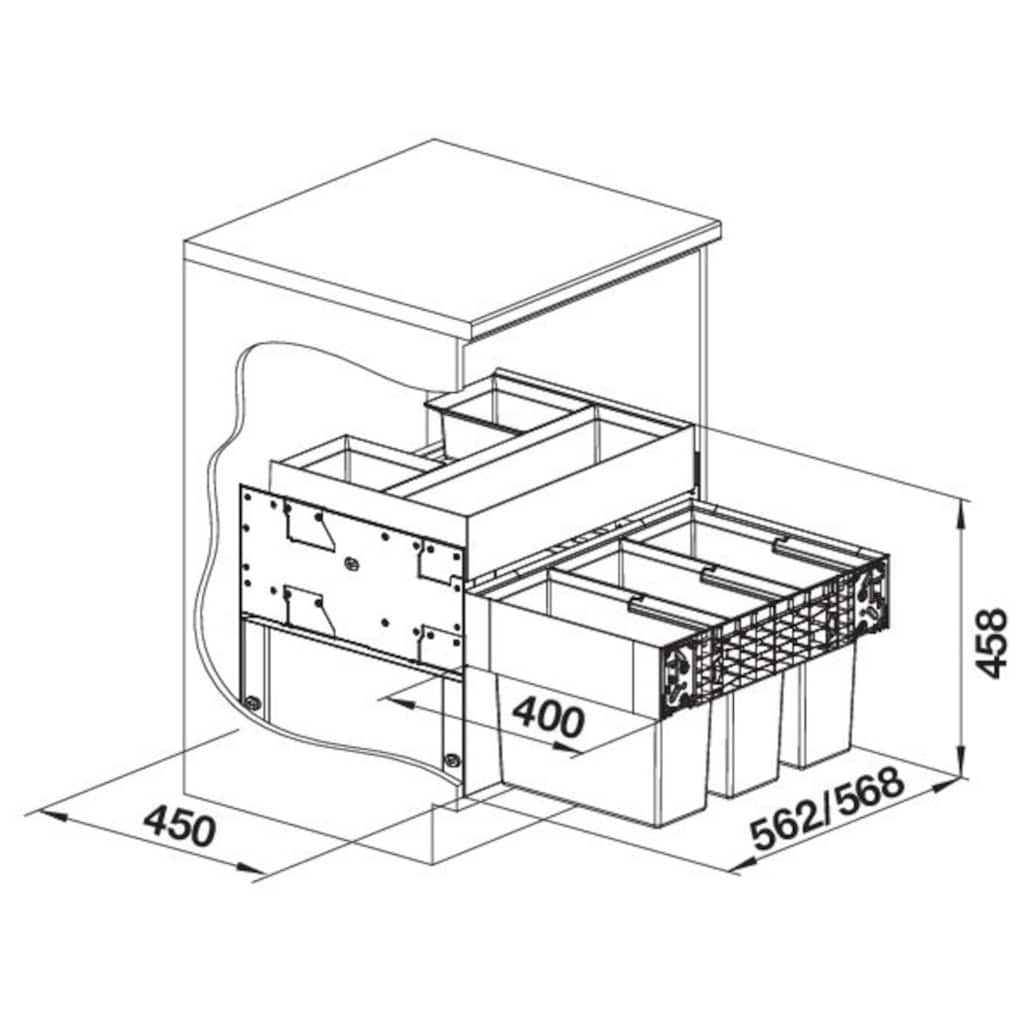 Blanco Mülltrennsystem »Select II 60/3 Orga«, 3 Behälter