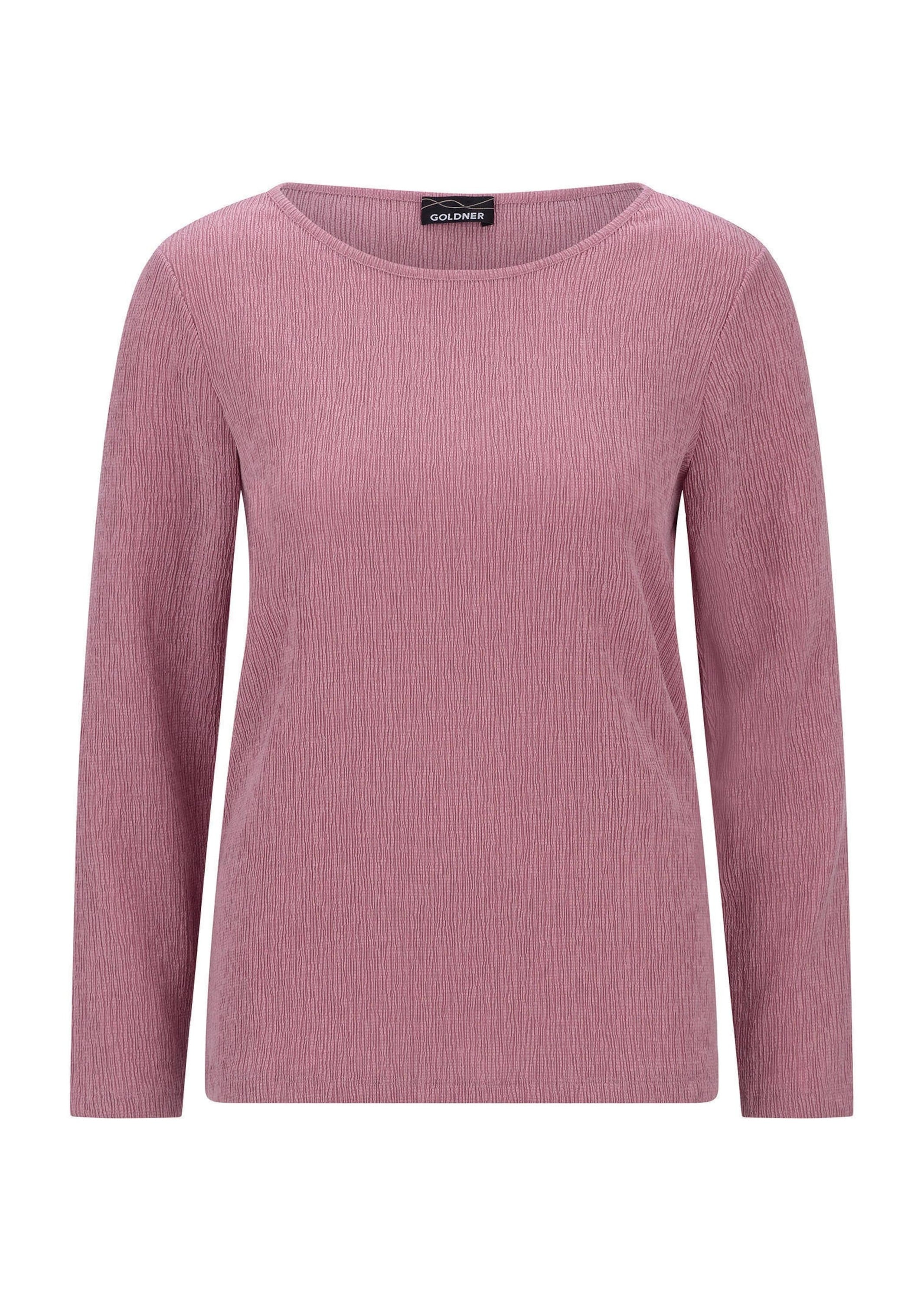 GOLDNER Damen Langarmshirt "Langarm Melange Jersey-Oberteil", rosa, Gr. 42, Shirts, U-Boot-Ausschnitt