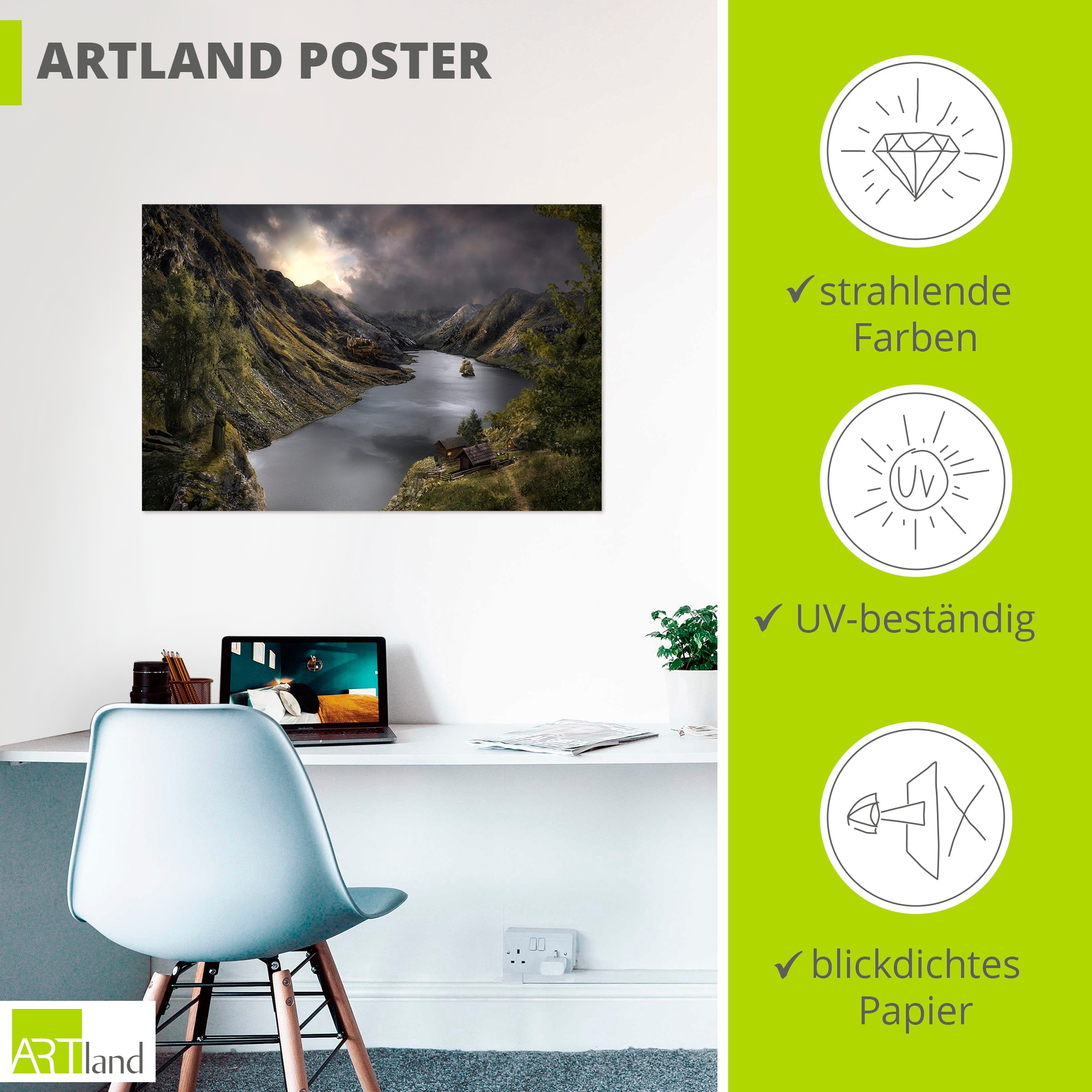Artland Wandbild »Am großen Fluss« 1 Stk. tlg. als Alubild, Leinwandbild, Poster, Wandaufkleber in verschied. Größen