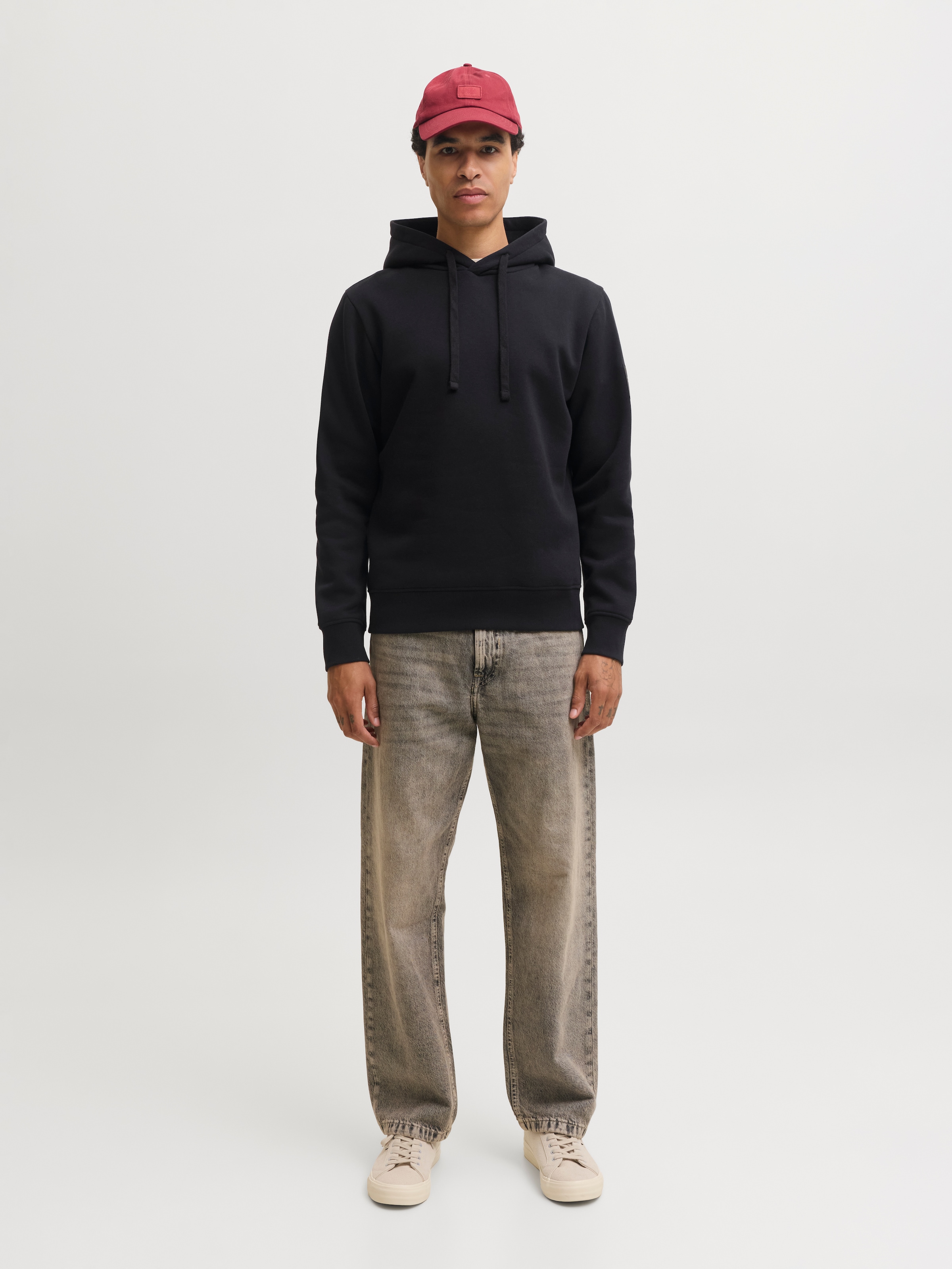 Jack & Jones »JJCLEVELAND SWEAT HOOD SN«, Materialmix, regular fit
